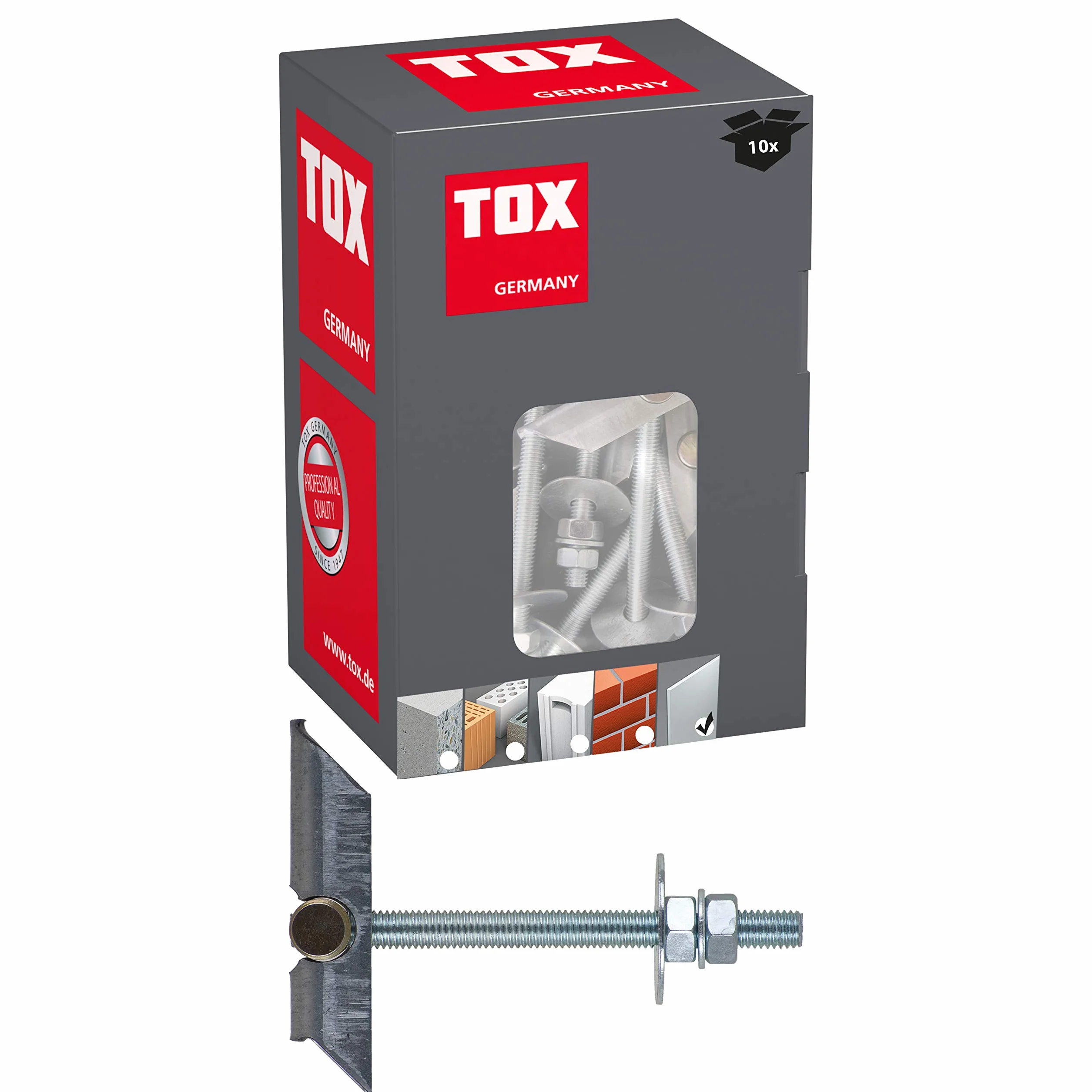 TOX Tappo inclinabile Spagat Pro M8 mm, 10 pezzi, 023100171, argento
