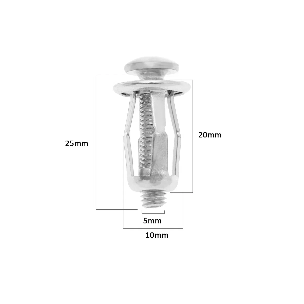 50 Pezzi Dadi Jack Dadi Petalo Dado Ad Espansione Tasselli Di Fissaggio Sottili Con Viti Di Montaggio Per Pareti Cave In Ferro Pelle Pannelli Cavi 5 Mm Parete Morbida Sottile M5x25