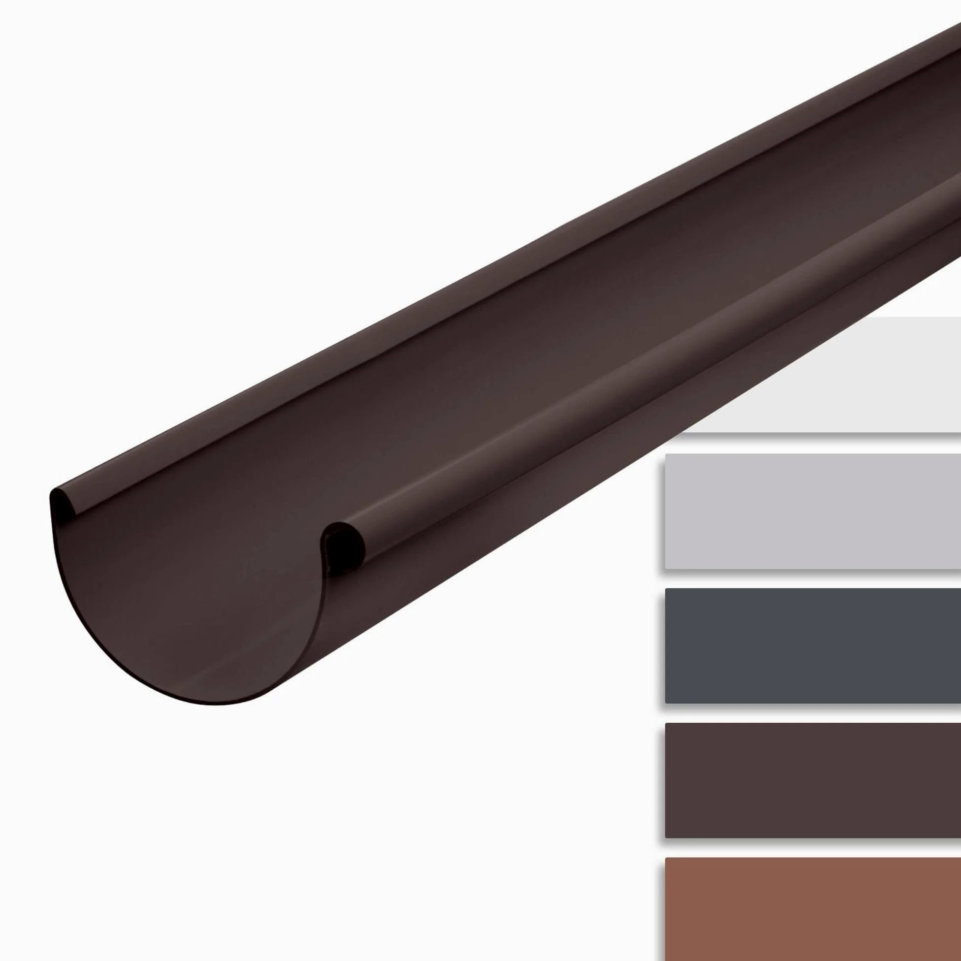 INEFA grondaia PVC semicircolare 2 m NW100 100 mm marrone scuro, grondaia pluviale a innesto, Made in Germany, per casetta carport terrazza gazebo