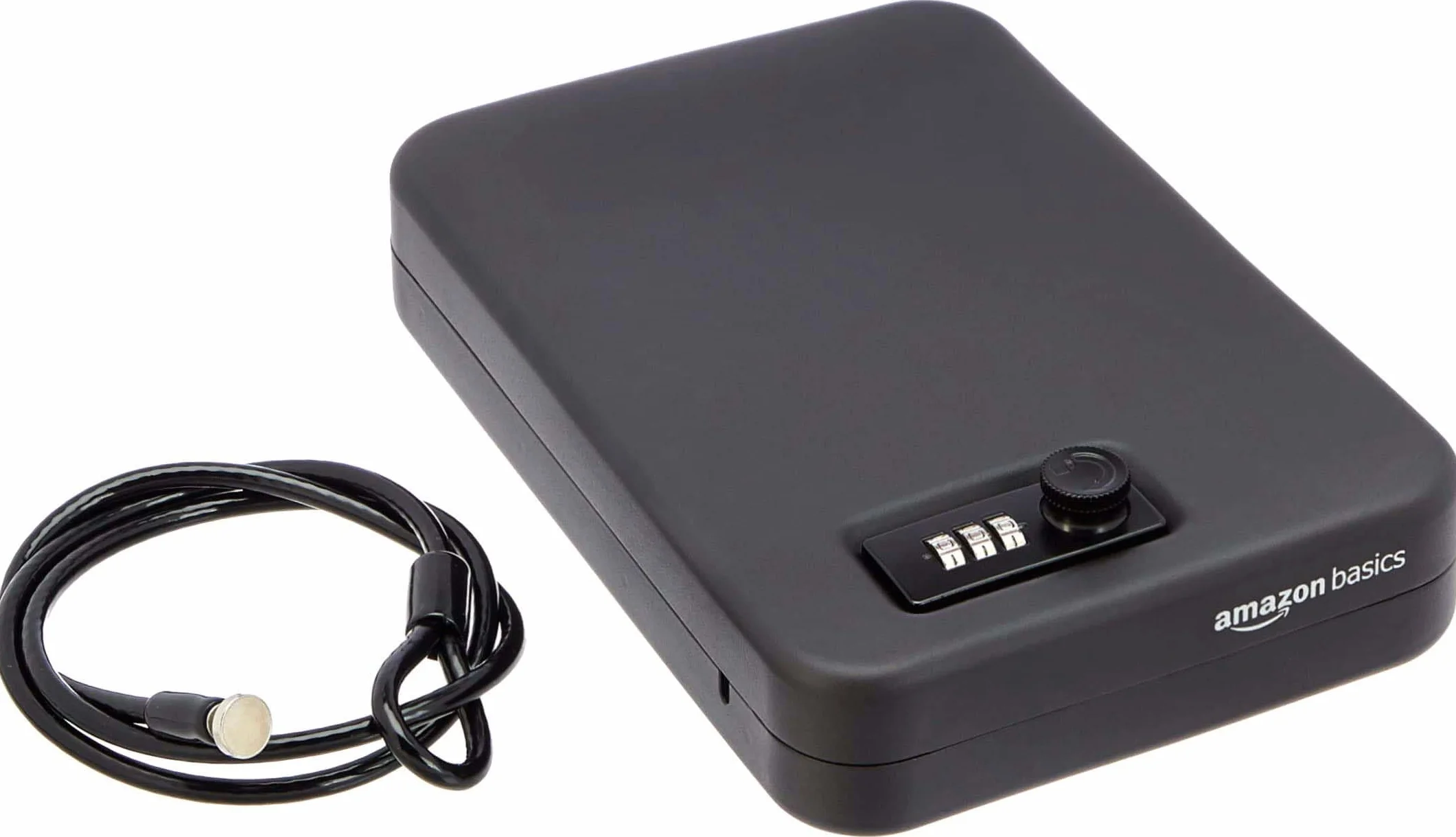 Amazon Basics Cassetta di sicurezza portatile, con serratura a combinazione, per documenti e gioielli, formato XL, nero