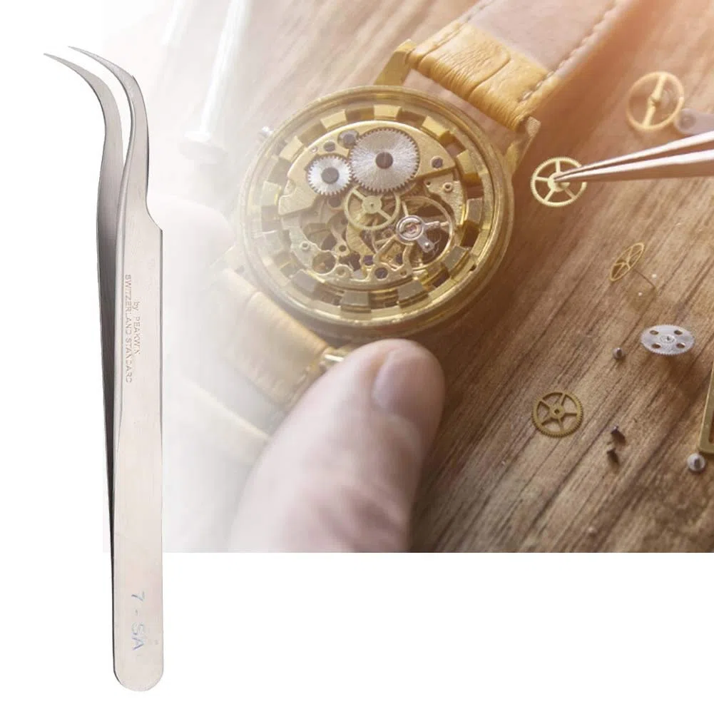 In Acciaio Inox Antimagnetico A Prova di Acido Pinzette Ad Alta Durezza Orologio Riparazioni Strumento Professionale In Acciaio Inox Pinzette di Precisione Set Accessorio(27 SA)