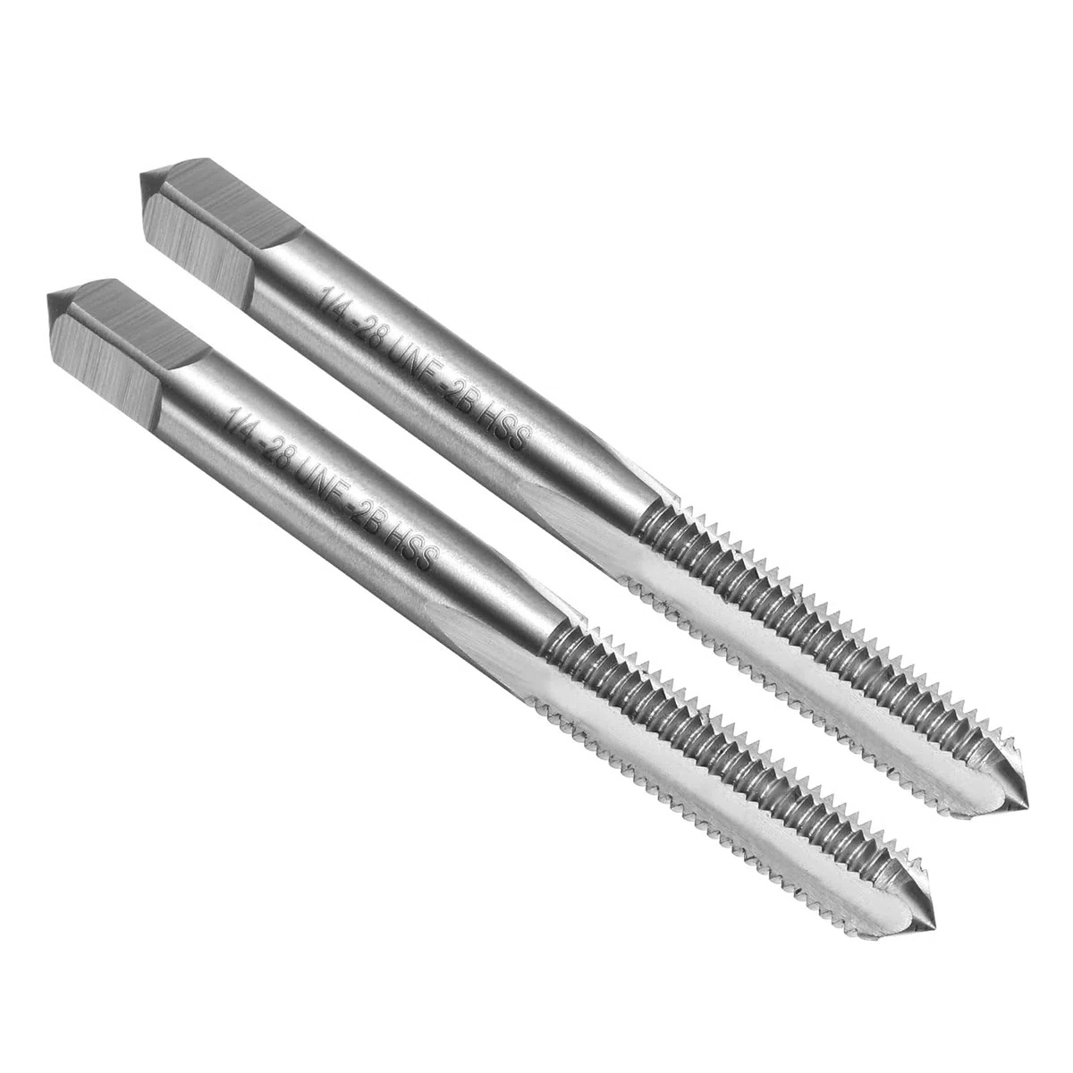 QUARKZMAN 2 Pezzi Maschio A Mano A Punta Piatta 1/4-28 UNF 2B Filettatura A Punta Piatta Maschi Per Filettatura Acciaio Rapido HSS6542 Scanalature Dritte Utensile Per Filettatura