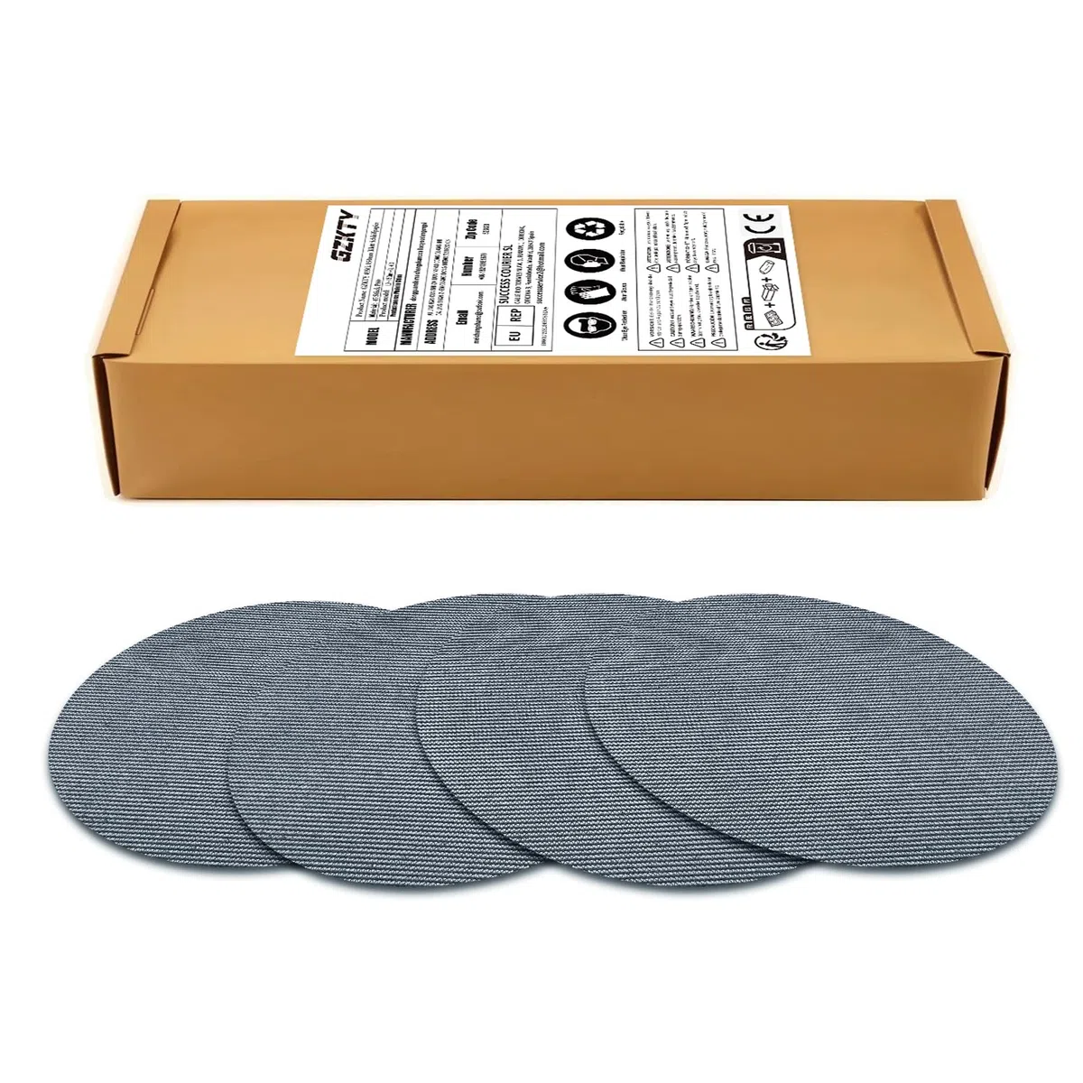 50 Pezzi Rete Dischi Abrasivi 150mm, Grana P60 P80 P12 0P180 P240, Per Levigatrice Orbitale da 150mm e Levigatrici per Legno per la levigatura di superfici dure, legno, stucco, vernice, metallo