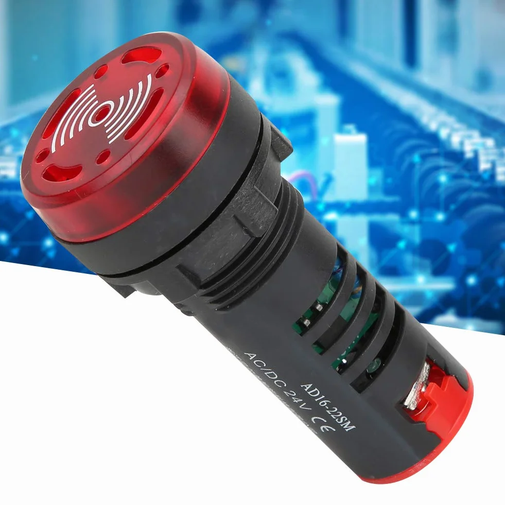 10 Pz Indicatore acustico rosso di allarme 24V 20mA LED Buzzer AD16 22SM LED lampeggiante con voce forte
