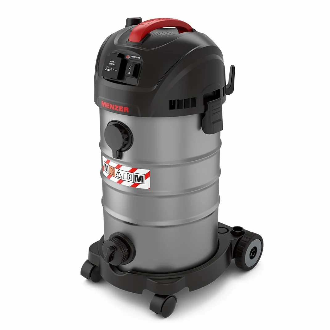 MENZER Aspiratore di Sicurrezza (Aspiratore a Umido/a Secco) VCM 330, Classe di Polvere M, 30 Litri, Attrezzatura Antistatica Completa