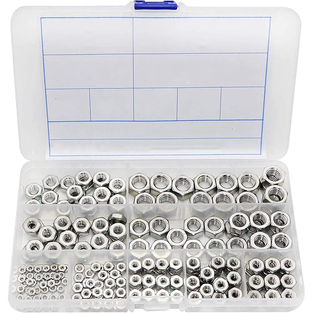 Dadi nel Acciaio Inossidabile 2-56 un 3/8 Pollice-16 UNC Kit Assortimento di Dadi Esagonali per Viti Bulloni-280 Pezzi