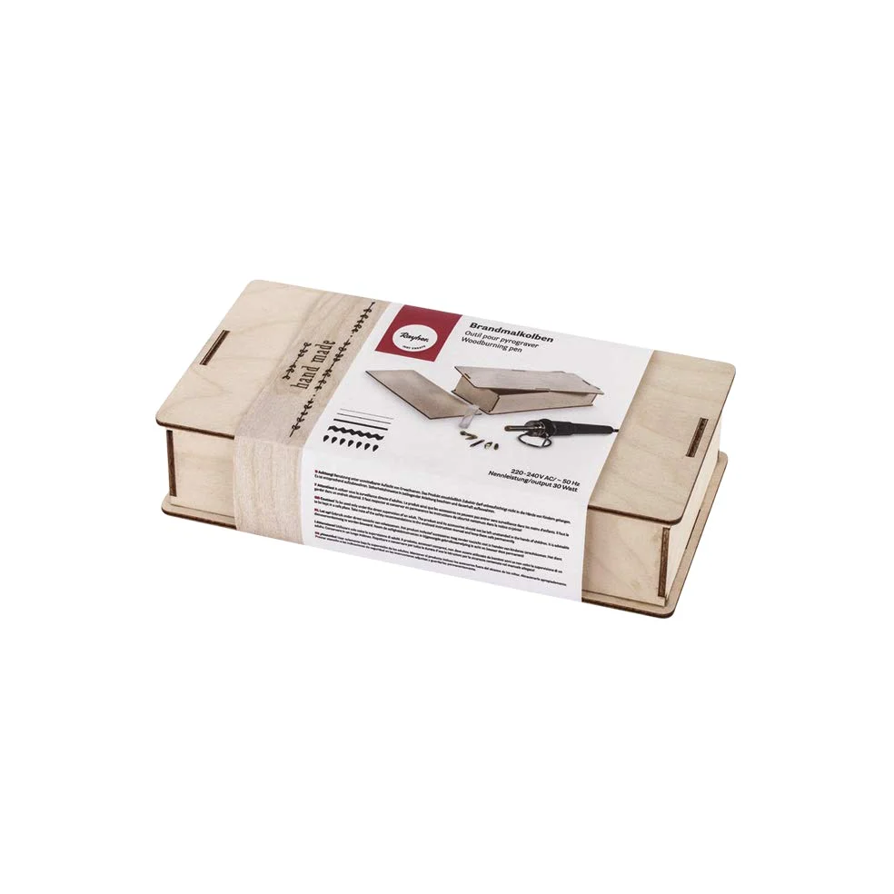 Rayher 89366000 Pirografo in box legno, incl. accessori, box 1set