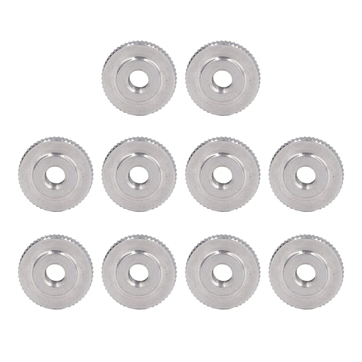 Dado a Mano Zigrinato, Acciaio Inossidabile 304, Testa Piatta, DIN467, M6, 10 Pezzi, per Stampanti 3D