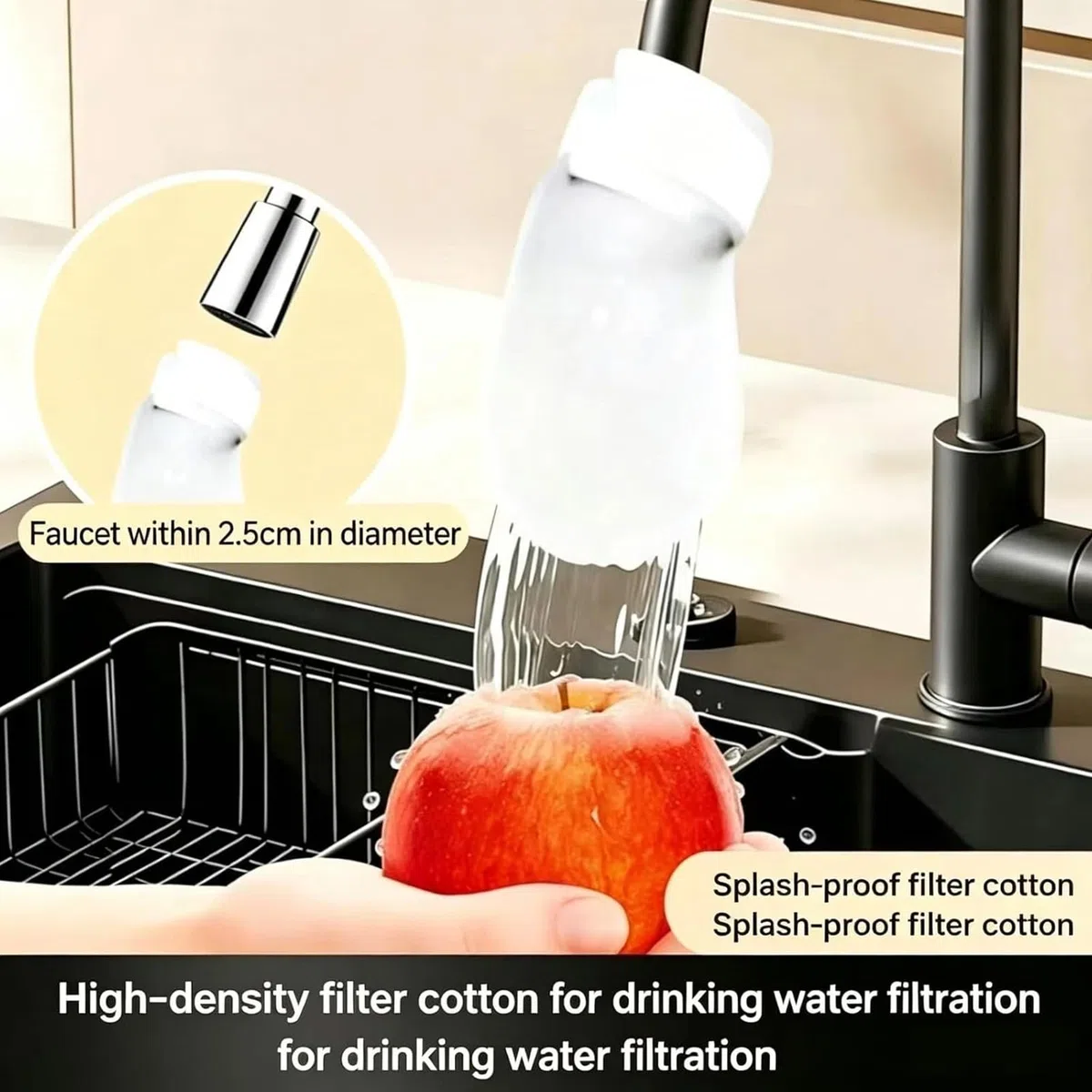 Faucet Filter Cotton Bag, 200/400Pack Faucet Filter Bag for Kitchen Sink, Splash-Proof Filters Bags for Faucets, Groundwater, Tap Water, Spring Water, Rust, Silt, and Impurities (200pcs)