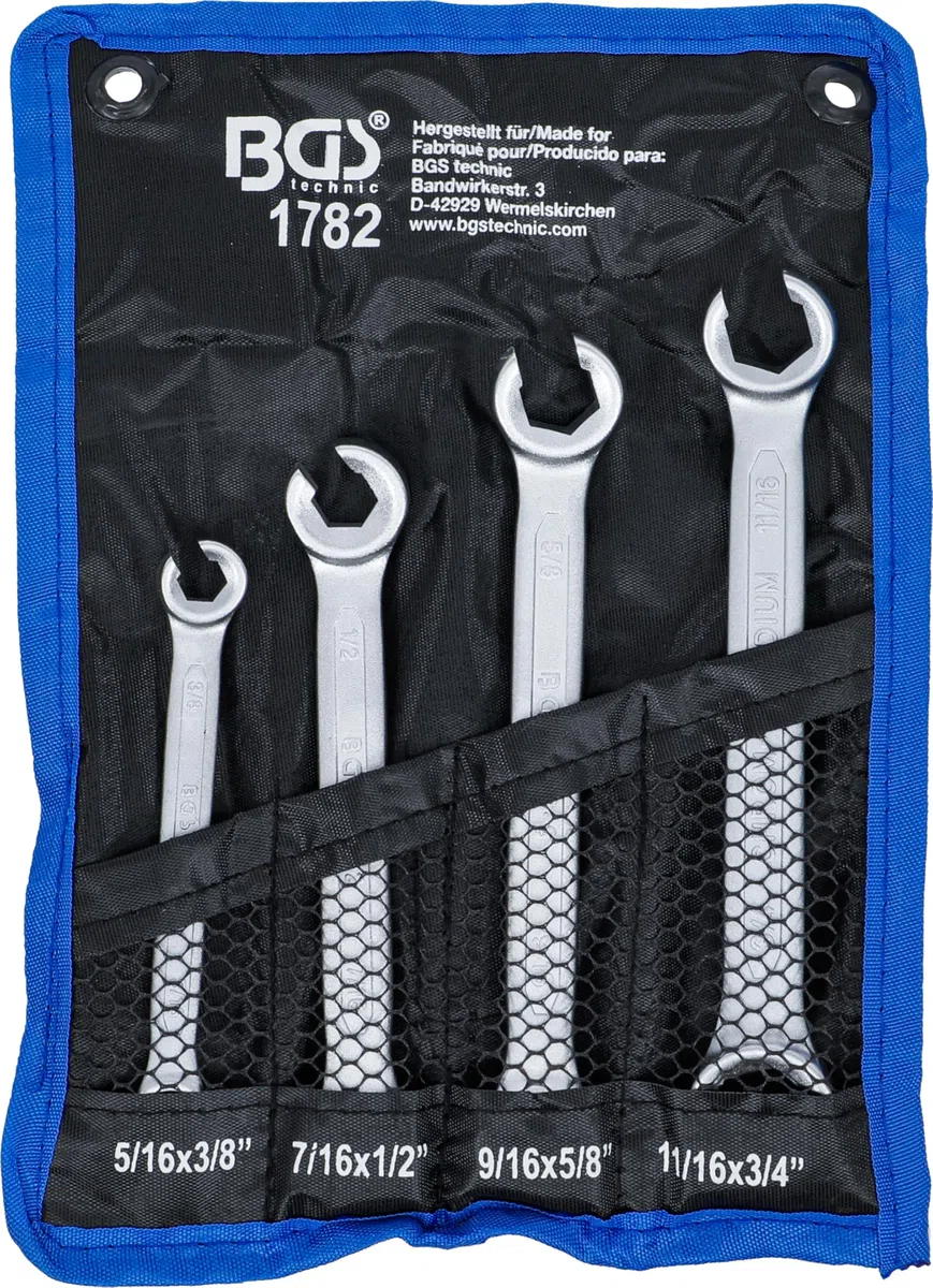 BGS 1782 | Serie di chiavi a doppio anello aperte | dimensioni in pollici | 4 pz.