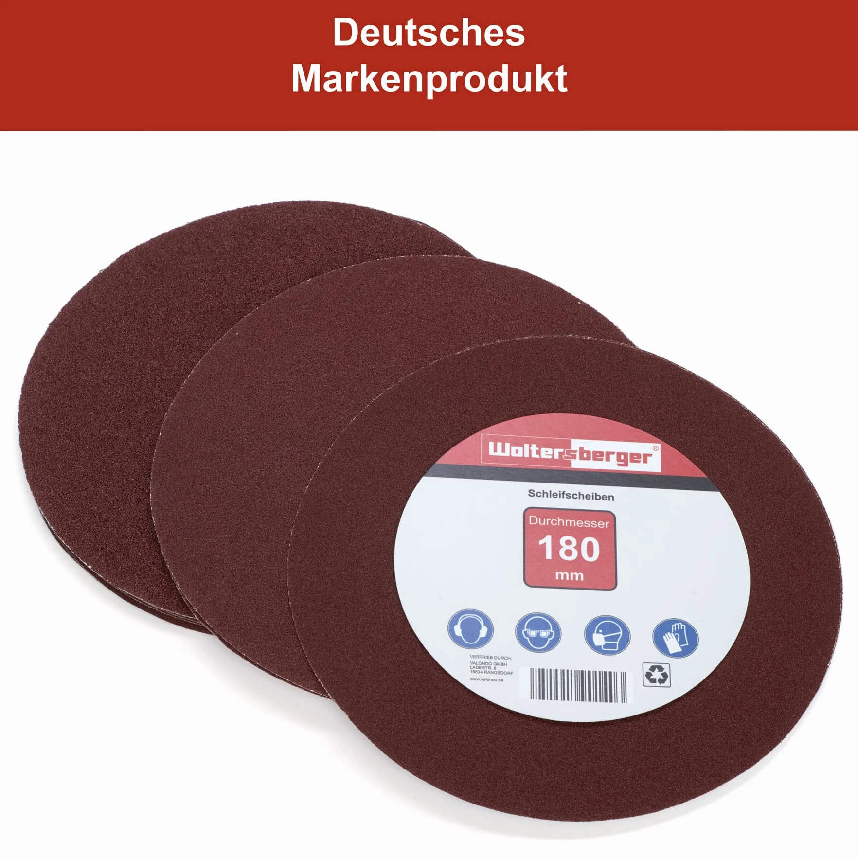 Woltersberger® 50 dischi abrasivi Ø 180 mm, grana P40, senza foro in rosso, per una levigatura ottimale, versatile