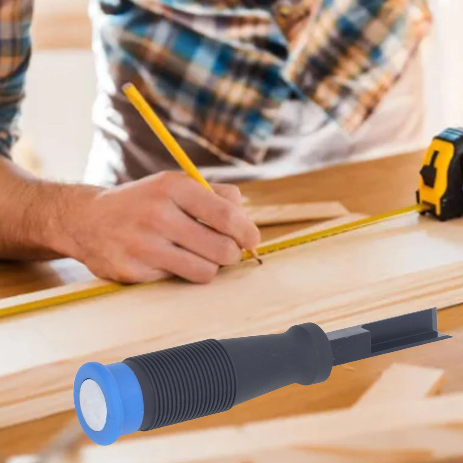 Scalpello per Legno, Scalpello Ad Angolo Retto, Scalpello per Angolo Quadrato in Acciaio Al Cromo Vanadio con Manico in TPR, Scalpello per Intaglio del Legno, Scalpello a Mano