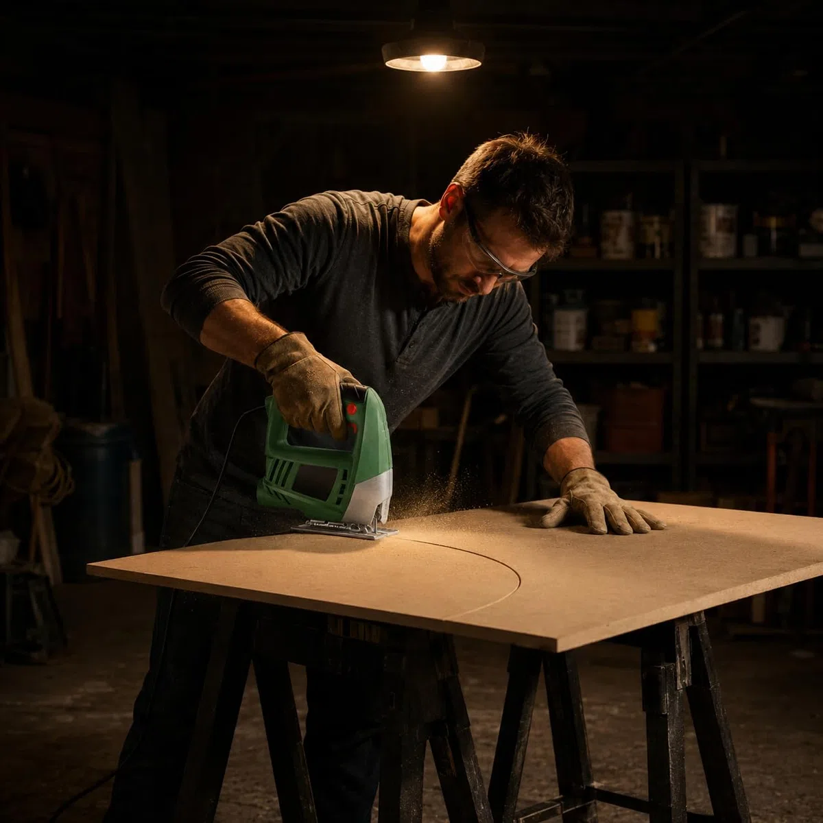 KOMBO - Seghetto Alternativo con 1 Lama, 400W - 230V, 3000 giri/min - Seghetto per Legno e Vricolage, Taglio preciso, Impugnatura Ergonomica