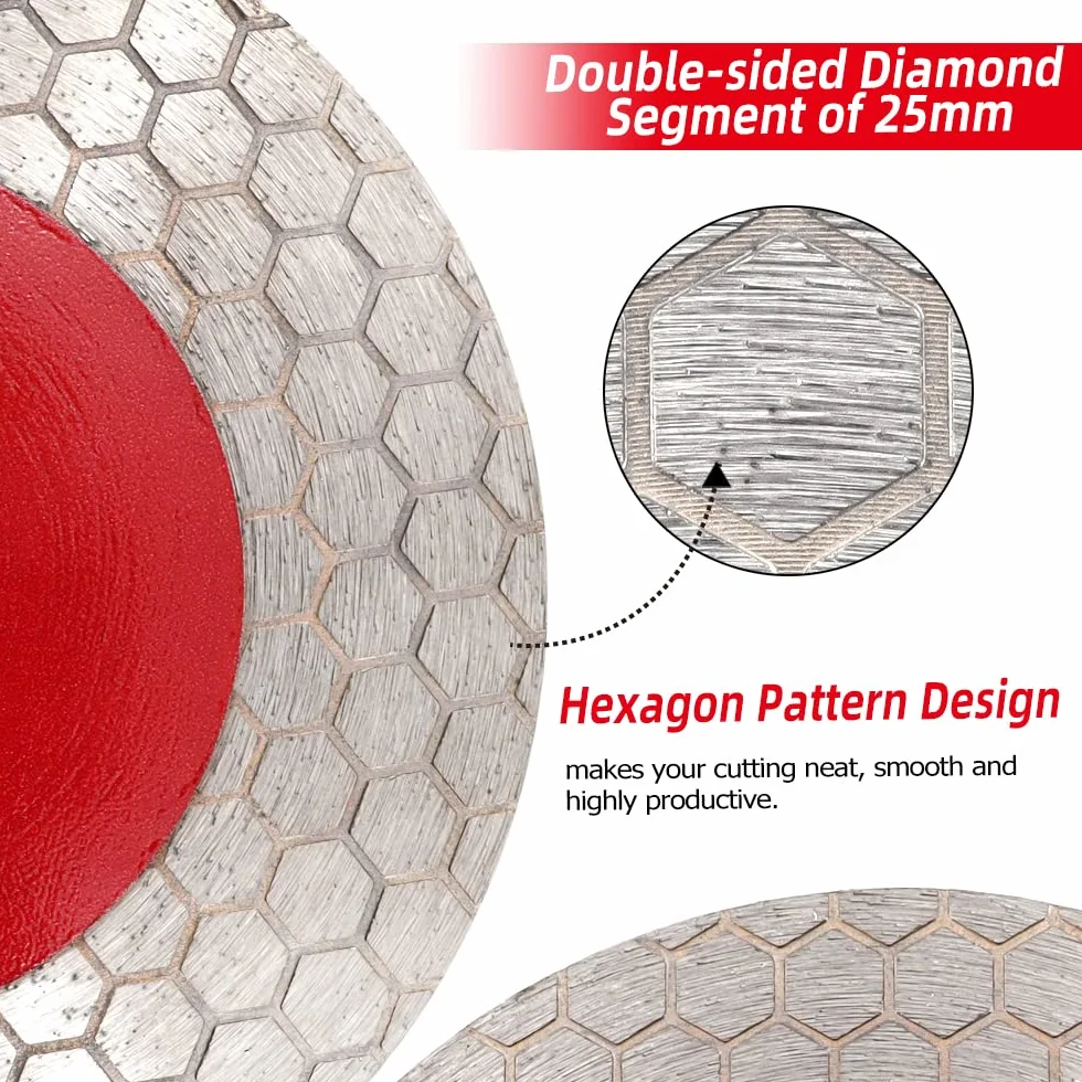 DT-DIATOOL Disco Diamantato 125mm per Piastrelle Gres Porcellanato Marmo Granito Taglio e Rettifica dei Bordi