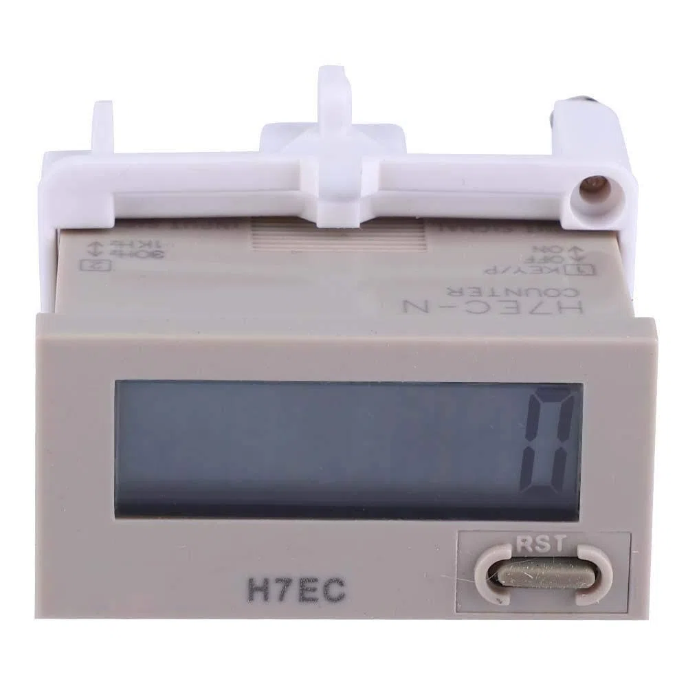 Contatore digitale, H7EC-N senza tensione di ingresso Contatore elettrico digitale con display LCD da 8 gigit, contatore di ingresso privo di tensione Contatore di batterie incorporato a 8 cifre