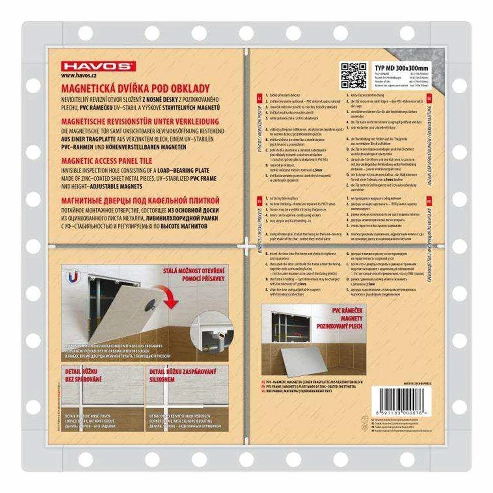 Porta revisione Botola ispezione magnetico piastrelle bar : 300 x 150mm