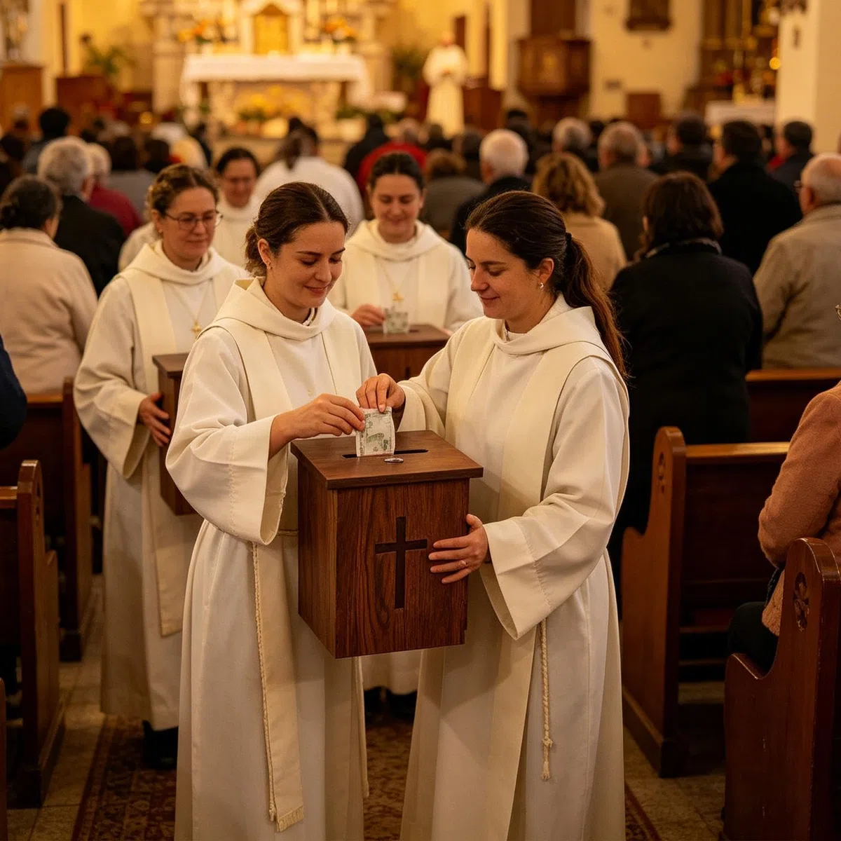 Generico Cassetta Delle Offerte - In Legno Con Fessura Bloccabile,Cassetta Con Croce Per Beneficenza,per Decima, Carità, Culto, Congregazione, Servizio Religioso, Colletta e Raccolta Fondi