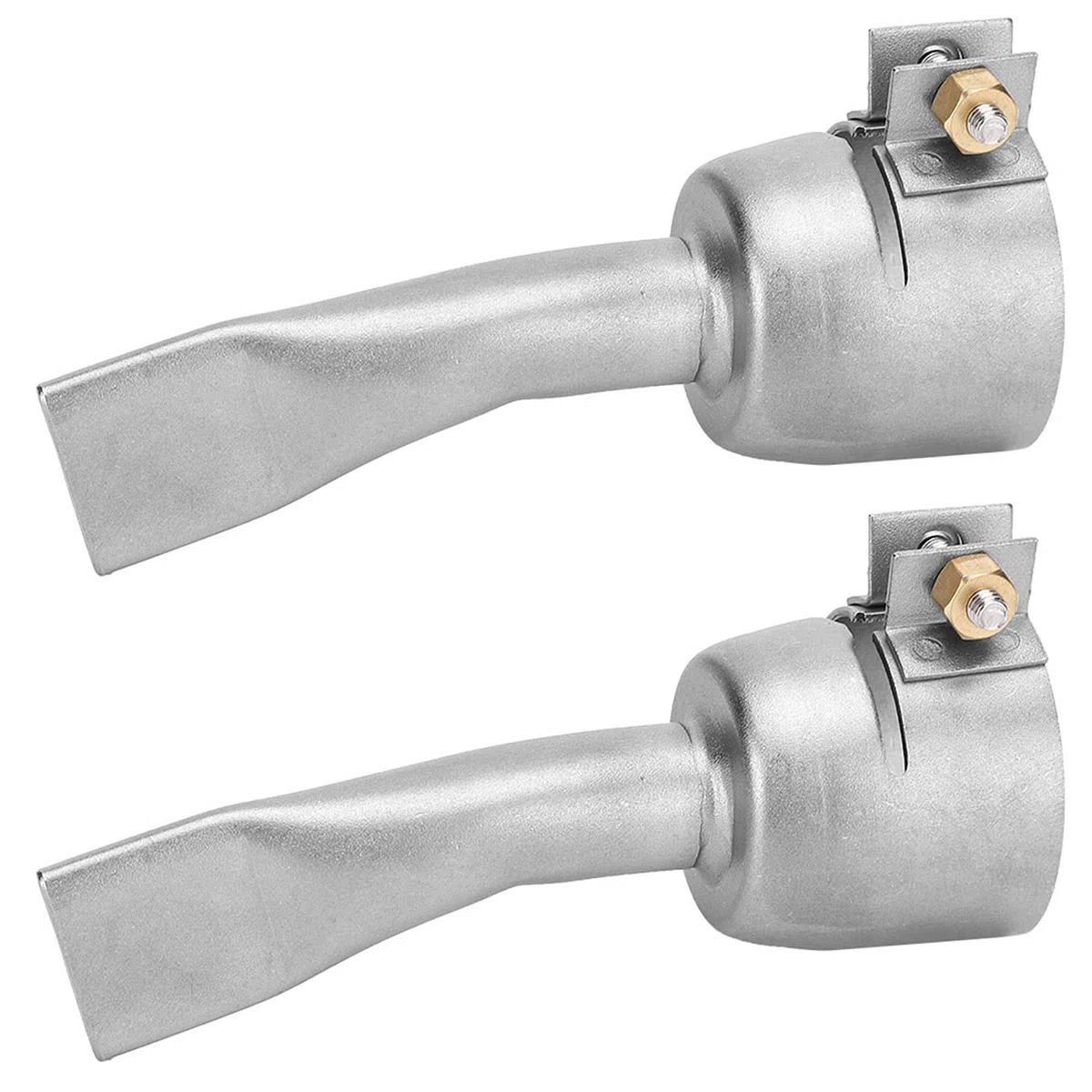 2Pcs Pistola ad aria calda Ugello per saldatura Saldatore in acciaio inox Torcia per riscaldamento Punte piatte Ugello per fogli di plastica in PVC Accessori per saldatura