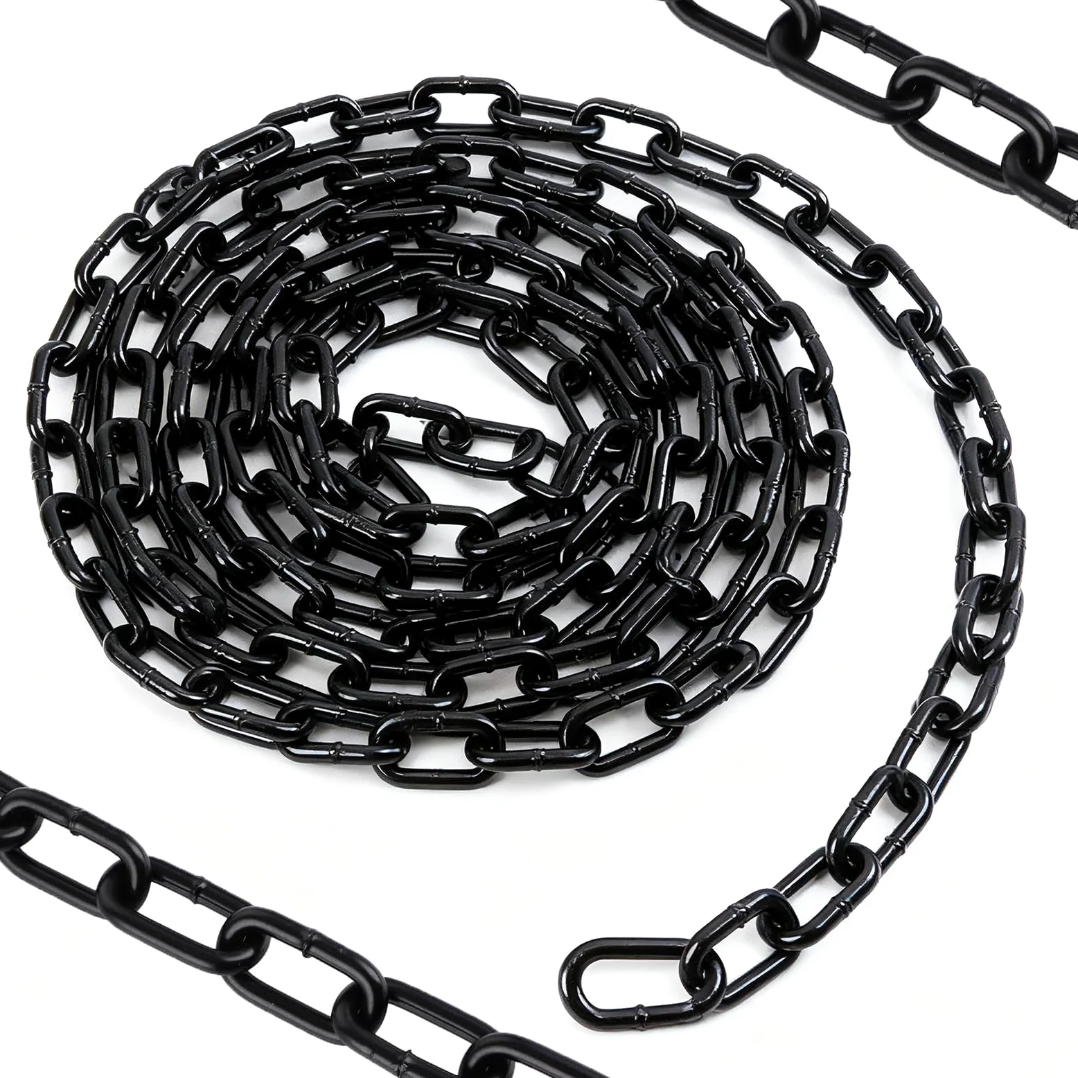 Catena nera 6 m 3 mm, catena di sicurezza per appendere recinzioni, catena a dondolo, poltrona sospesa, catena per lampada, catena per cani, catena girevole, asciugatura della catena in ferro zincato