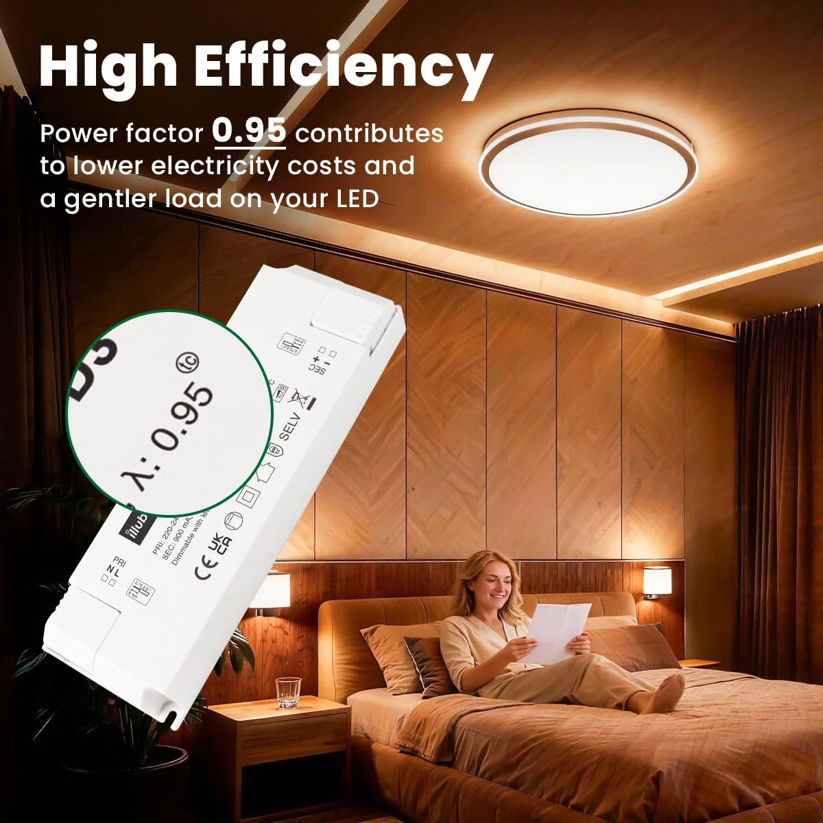 Trasformatore LED Dimmerabile TRIAC 1050mA Corrente Costante 25W - 50W per Lampada LED Alimentatore Driver