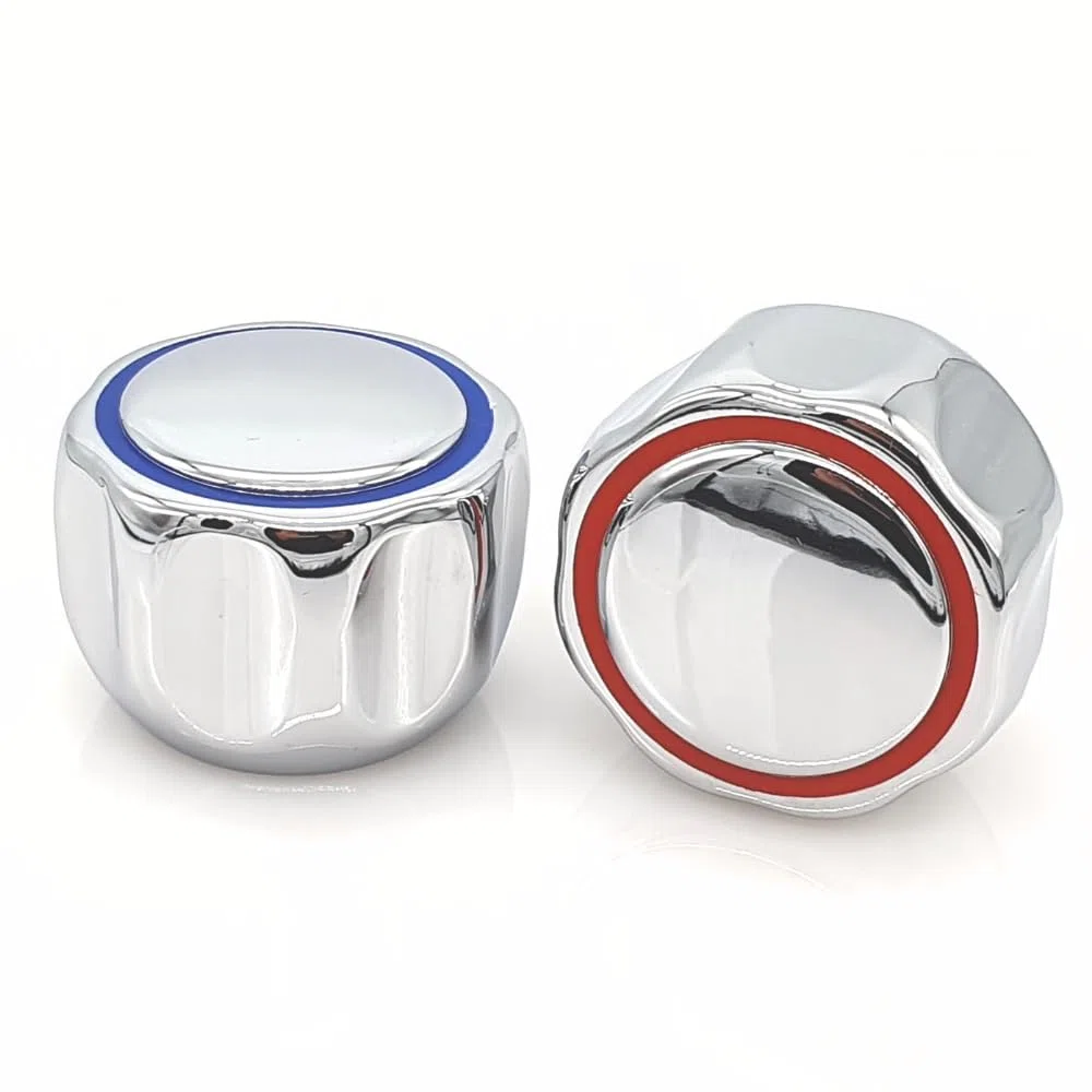 Schläfer 4503010|Kit Manopole per Rubinetto 8x20 con Vitone Meccanico 1/2" (Ø20mm), Manopole Rubinetteria Caldo e Freddo per Lavandino Bagno e Cucina, Coppia Maniglie in Metallo, Finitura Cromata