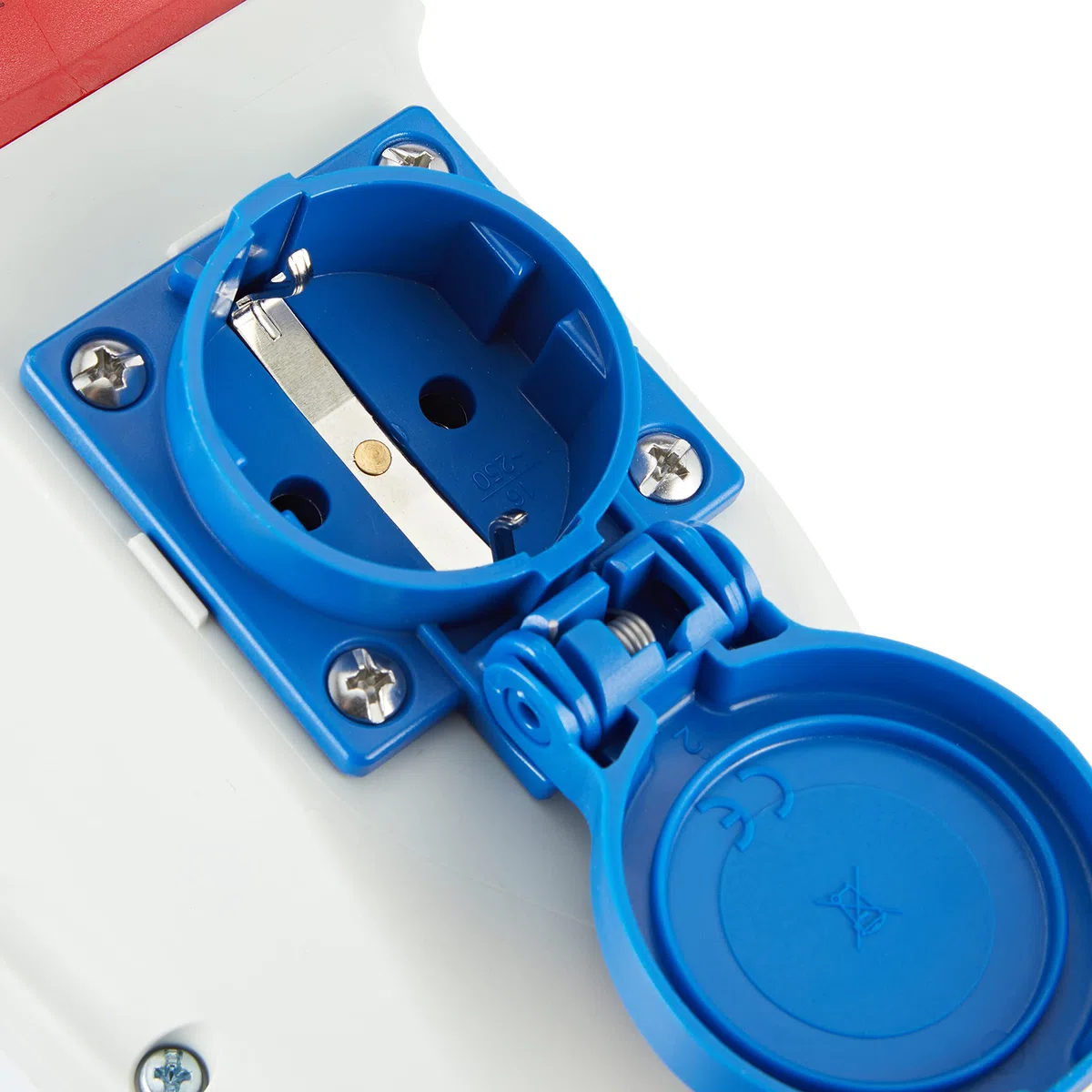 Kopp 100400005 CEE - Presa industriale murale doppia, a 3 e 5 poli, colore: Bianco/Blu/Rosso