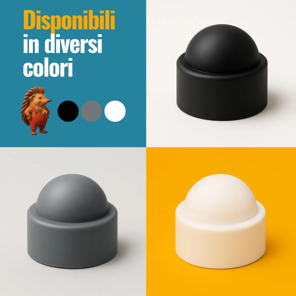 Ajile - 100 pezzi - Cappucci copri-dado M6, chiave di 10 mm, plastica Bianca - FAH210-L