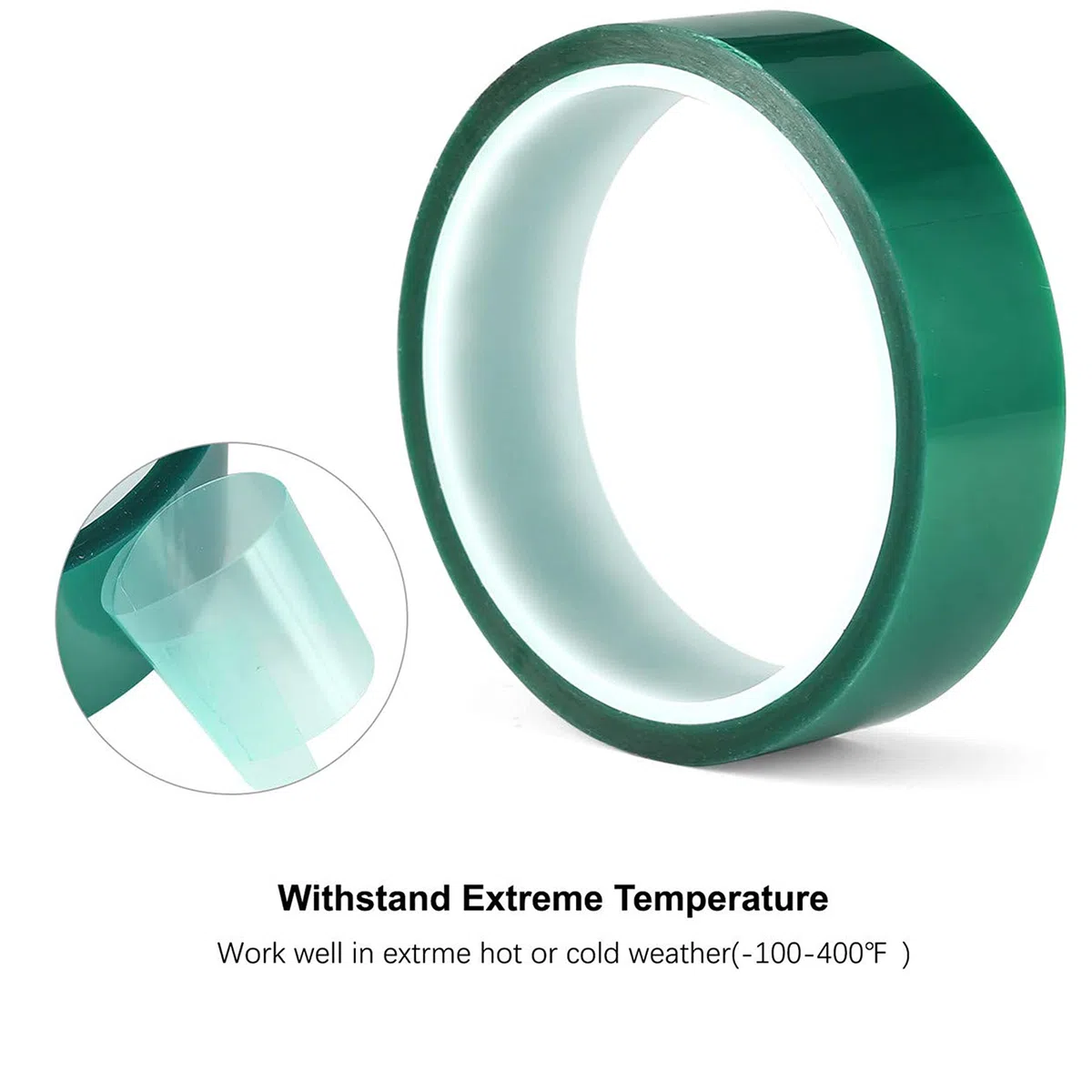 ACIT 2 rotoli di nastro alta temperatura, adesivo in poliestere, nastro in PET con adesivo in silicone, ideale per pittura termica, anodizzazione, stampanti 3D (66m x 50mm)