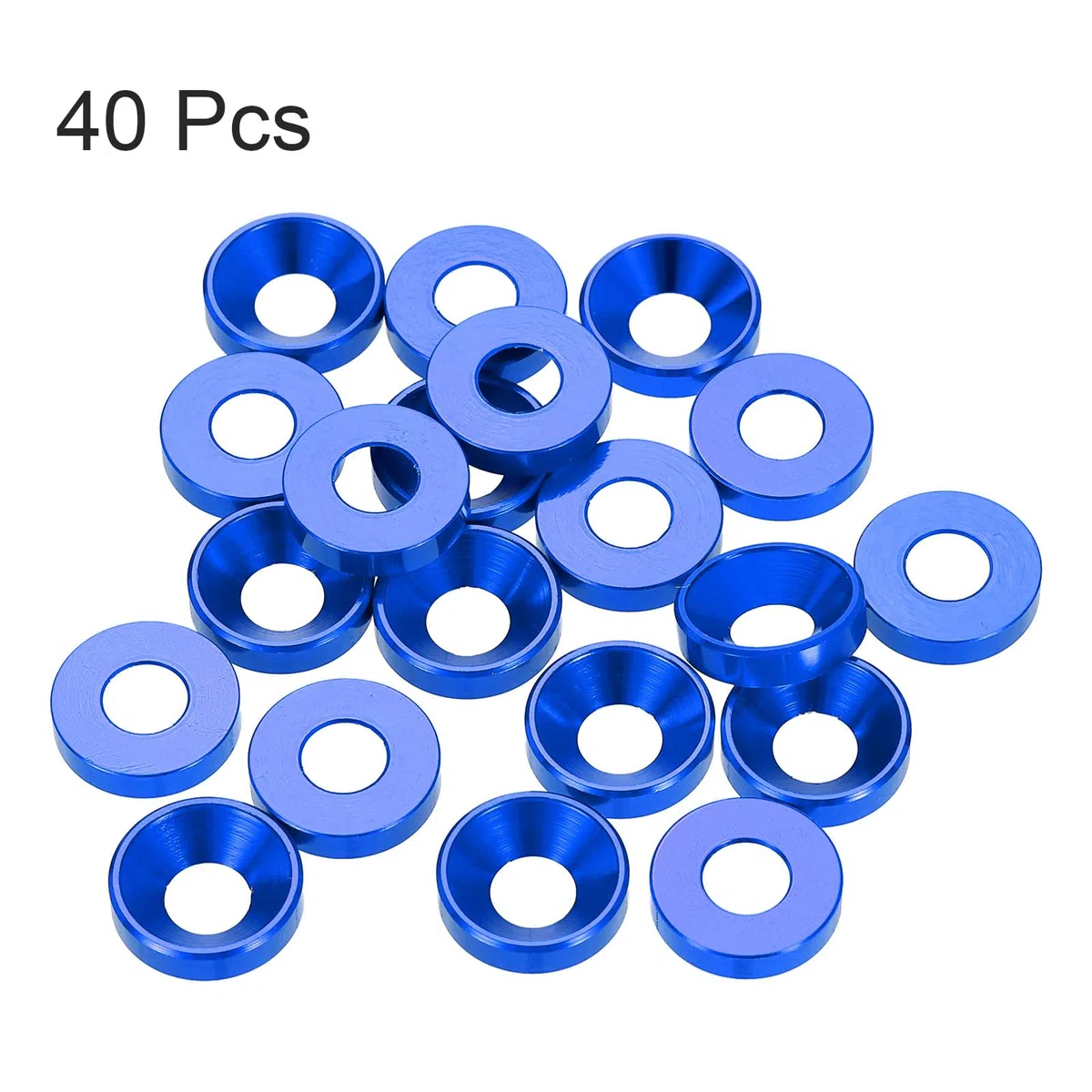 QUARKZMAN 40Pz Rondelle A Testa Cilindrica M6 Lega Alluminio Anodizzato Rondelle Finitura Guarnizioni Per Viti Per Parti Accessori Blu