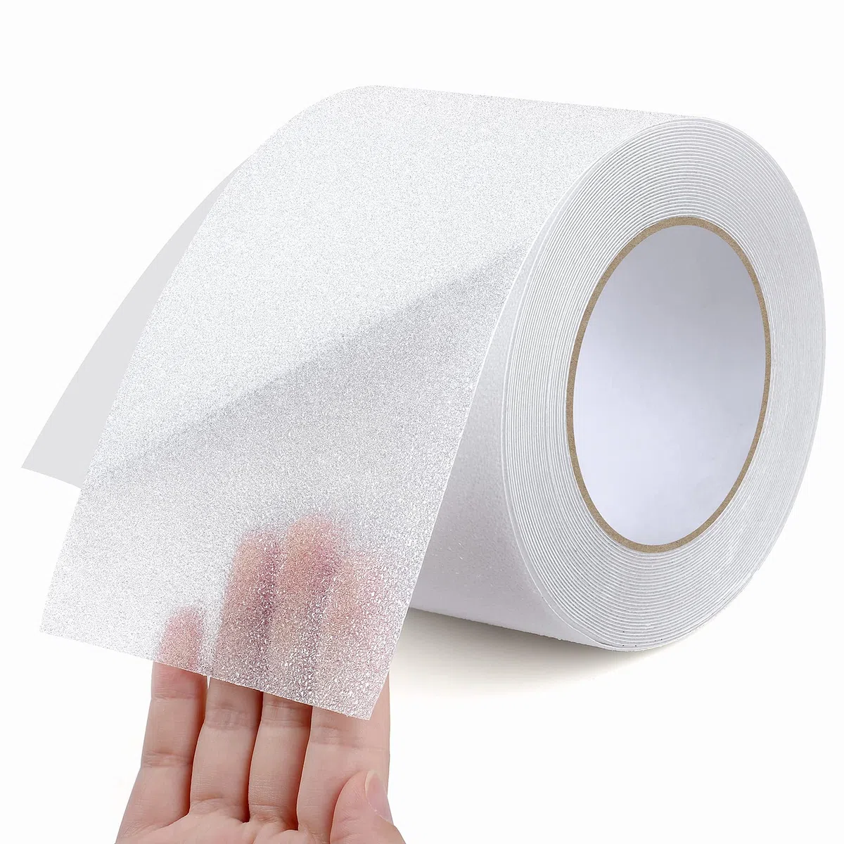 Striscia Antiscivolo per Scale, 10cm*10m, Nastro Adesivo Antiscivolo, Nastro Antiscivolo per Gradini, Impermeabile, Tagliabile, Adatto per uso Interno ed Esterno, Trasparente