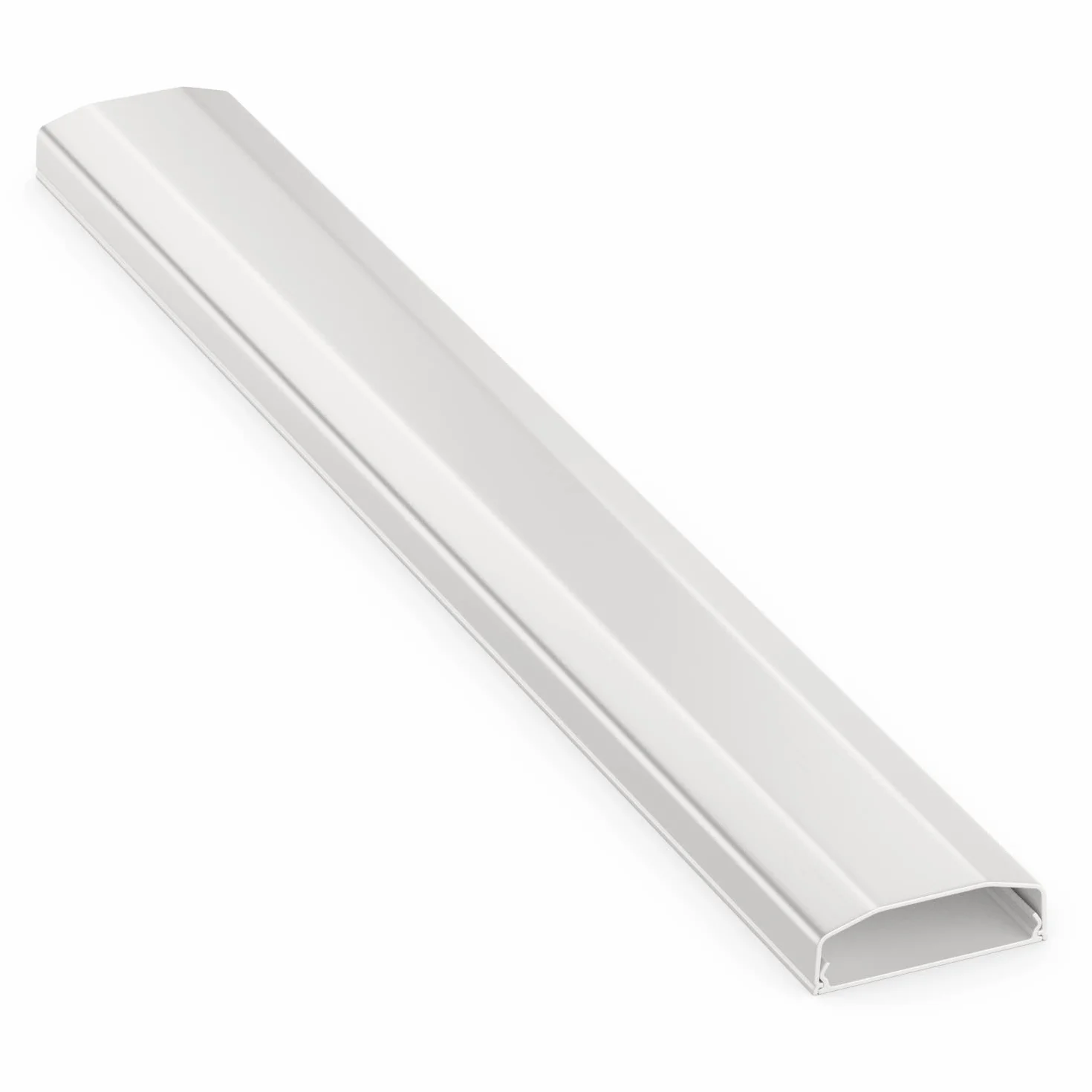 deleyCON Canalina Portacavi e Fili Universale Facile Spostamento di Cavi e Fili PVC di Alta Qualità Lunghezza 100cm Larghezza 6cm Altezza 2cm - Bianco