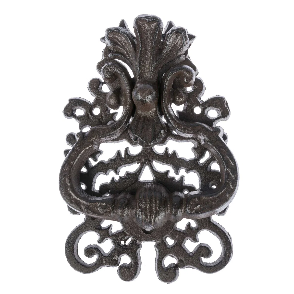 Homescapes antico stile decorativo porta o porta battente marrone in ghisa con ornato Swirl design
