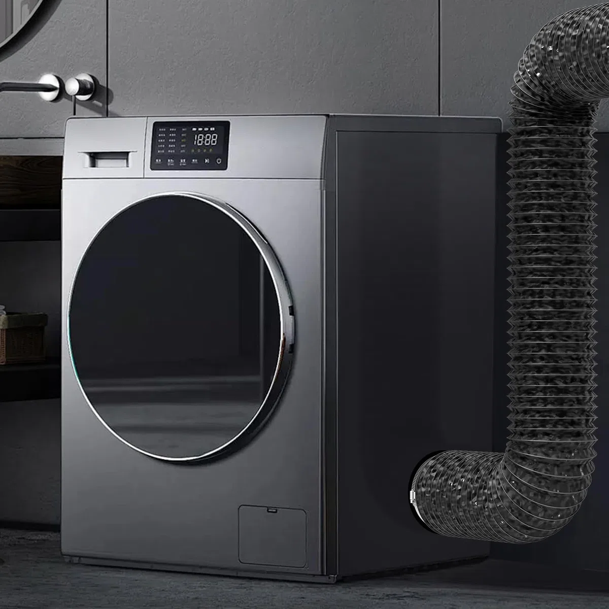 Ø150mm Tubo di Scarico PVC Lunghezza 5 M, Condotti di Ventilazione Flessibile, Tubo in Alluminio nero per Aspiratore, Bagno, Cucina, Coltura Idroponica, Ventilatore a Tubo.