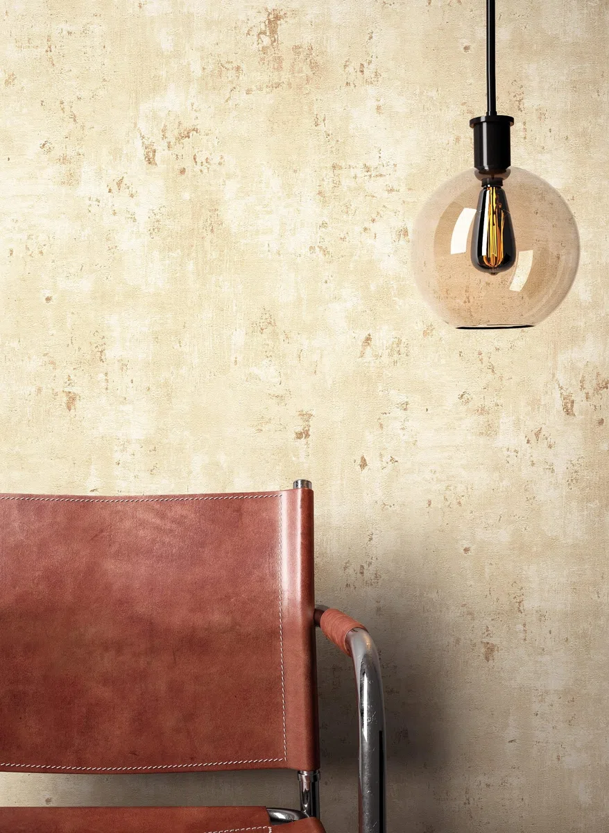 NEWROOM carta da parati Beige Gesso Tessuto non Tessuto - Moderno Crema Oro Calcestruzzo Metallico Industriale