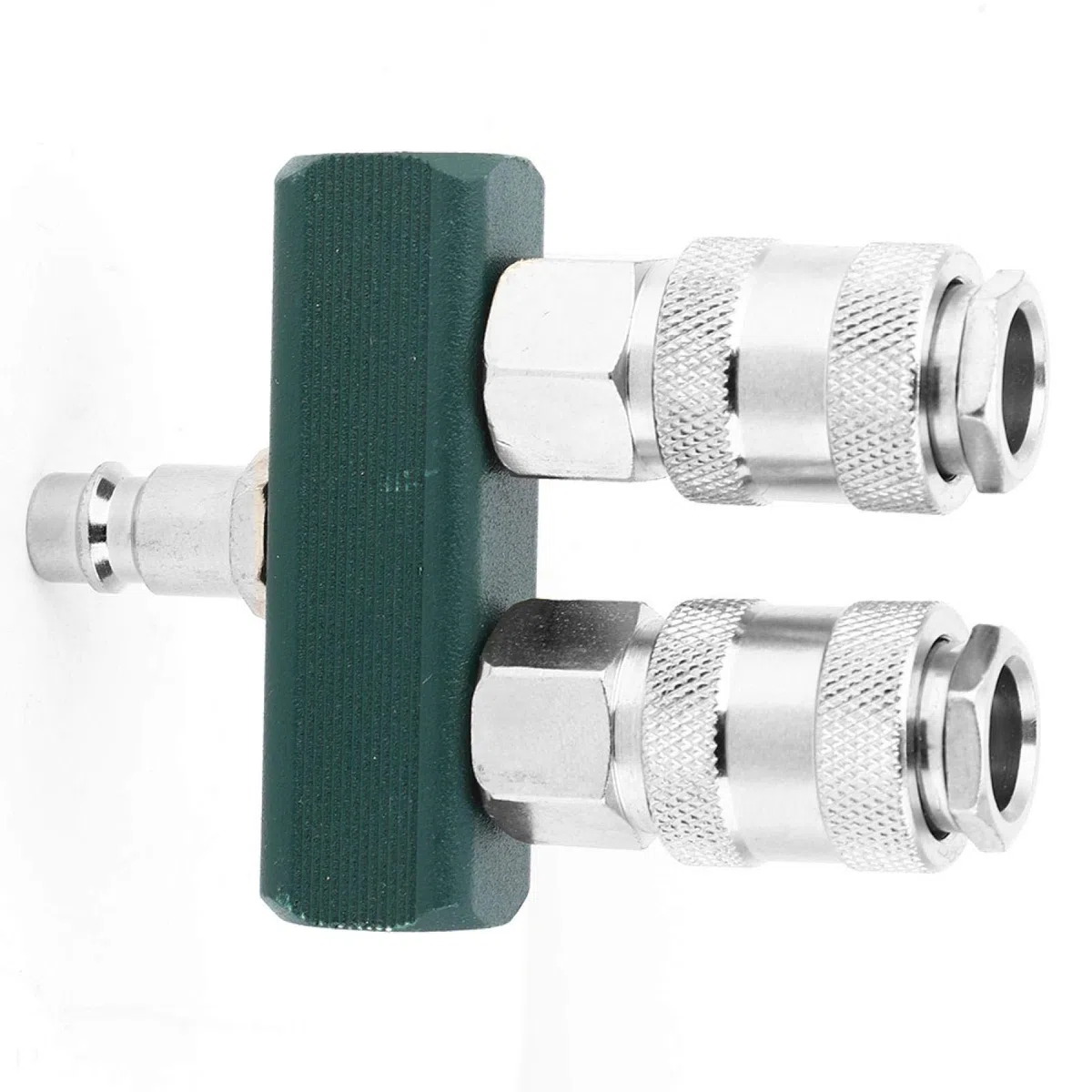 Separatore a 2 Vie per Aria Compressa con Connettori Girevoli Raccordi Utensili Pneumatici 1/4 NPT