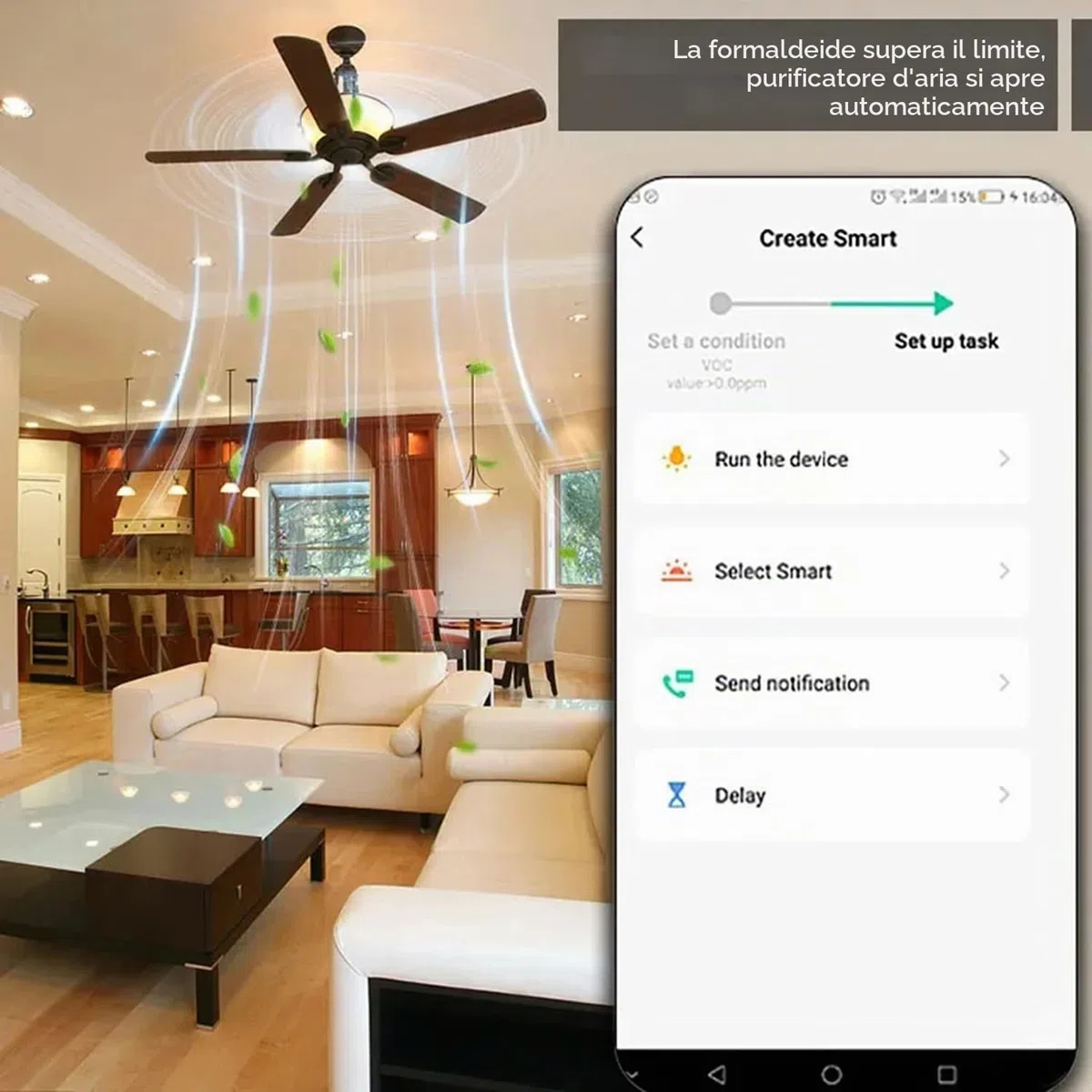 Monitor di Qualità dell'Aria Smart: Misuratore WiFi per la Qualità dell'Aria Interna Rileva CH2O, CO2, VOC, Temperatura e Umidità, Controllo tramite App, Termometro e Igrometro per l'Automazione