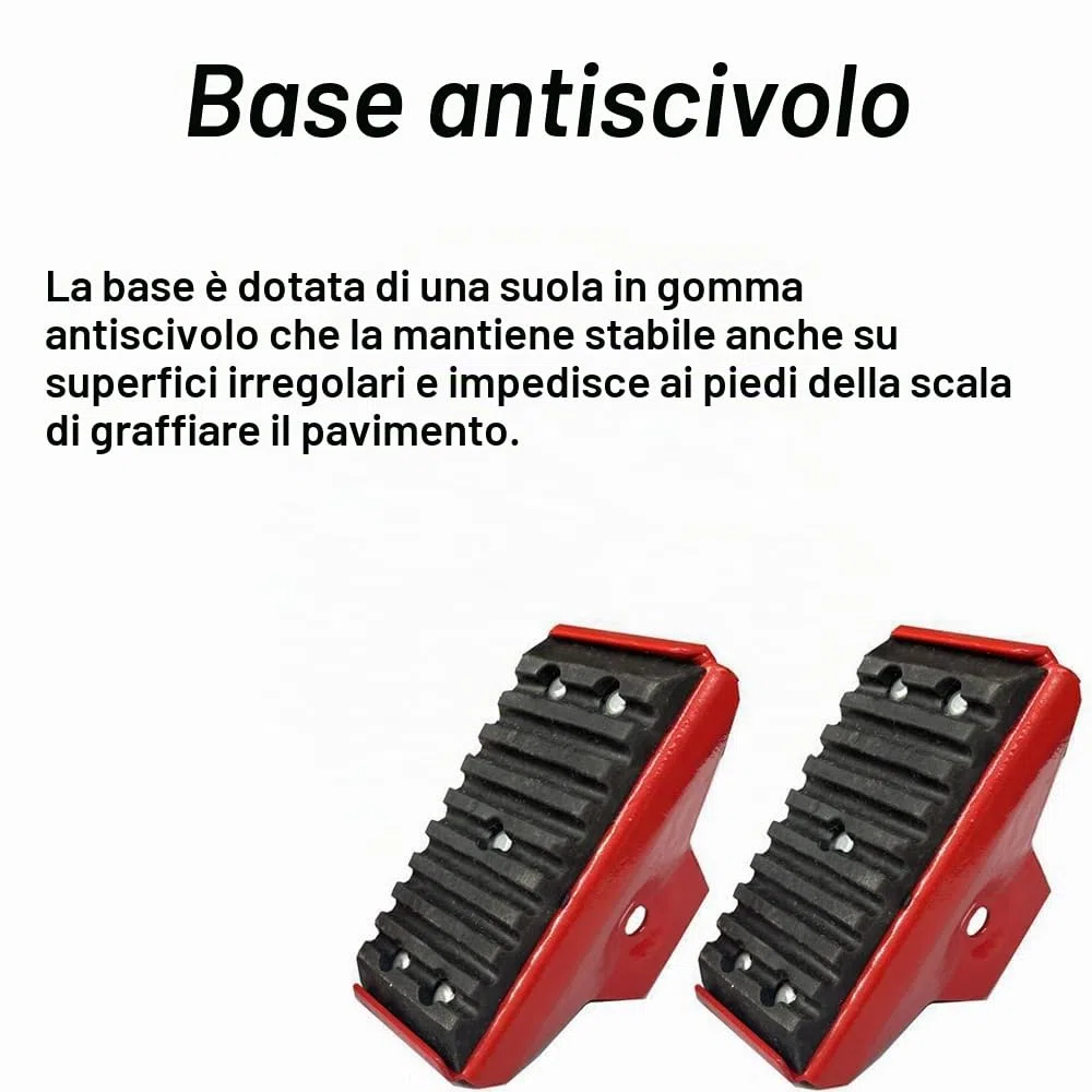 Coperture antiscivolo per piedi di scala, 2 pezzi Parti per scala estensibile Riduttori di rumore Livellatori per scale in lega di alluminio Protezioni per pavimento con viti per telescopica
