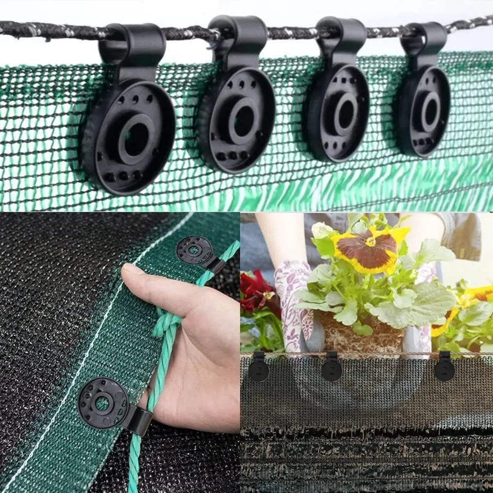 Shade Cloth Heavy Duty Lock Grip, Heavy Duty Lock Grip for Tarp & Shade Cloth, Windproof Awning Clamp Grip, Removable Garden Netting Awning Fabric Retaining Clip, for Mesh, Canopy, Fence (100pcs)
