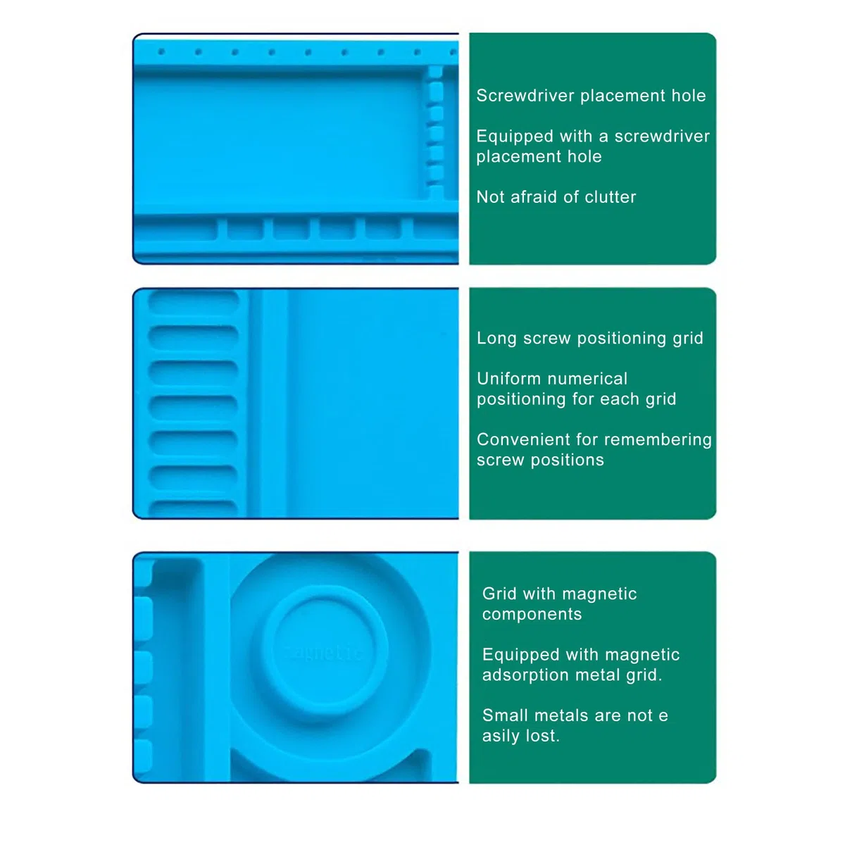 Tappetino Saldatura Del Silicone, Tappetino Saldatura Multifunzionale Dell'isolamento Termico, Silicone Magnetico Alta Temperatura Tappetino, Telefono Cellulare Tappetino di Riparazione 45 * 30CM