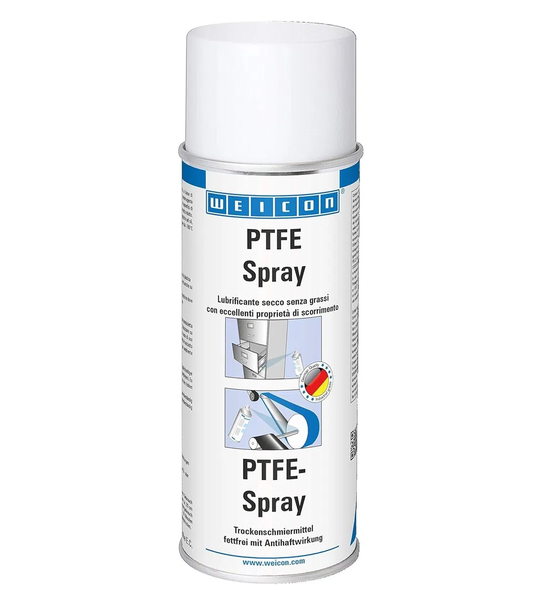 WEICON PTFE Spray 400 ml di lubrificante secco resistente al calore con effetto antiaderente
