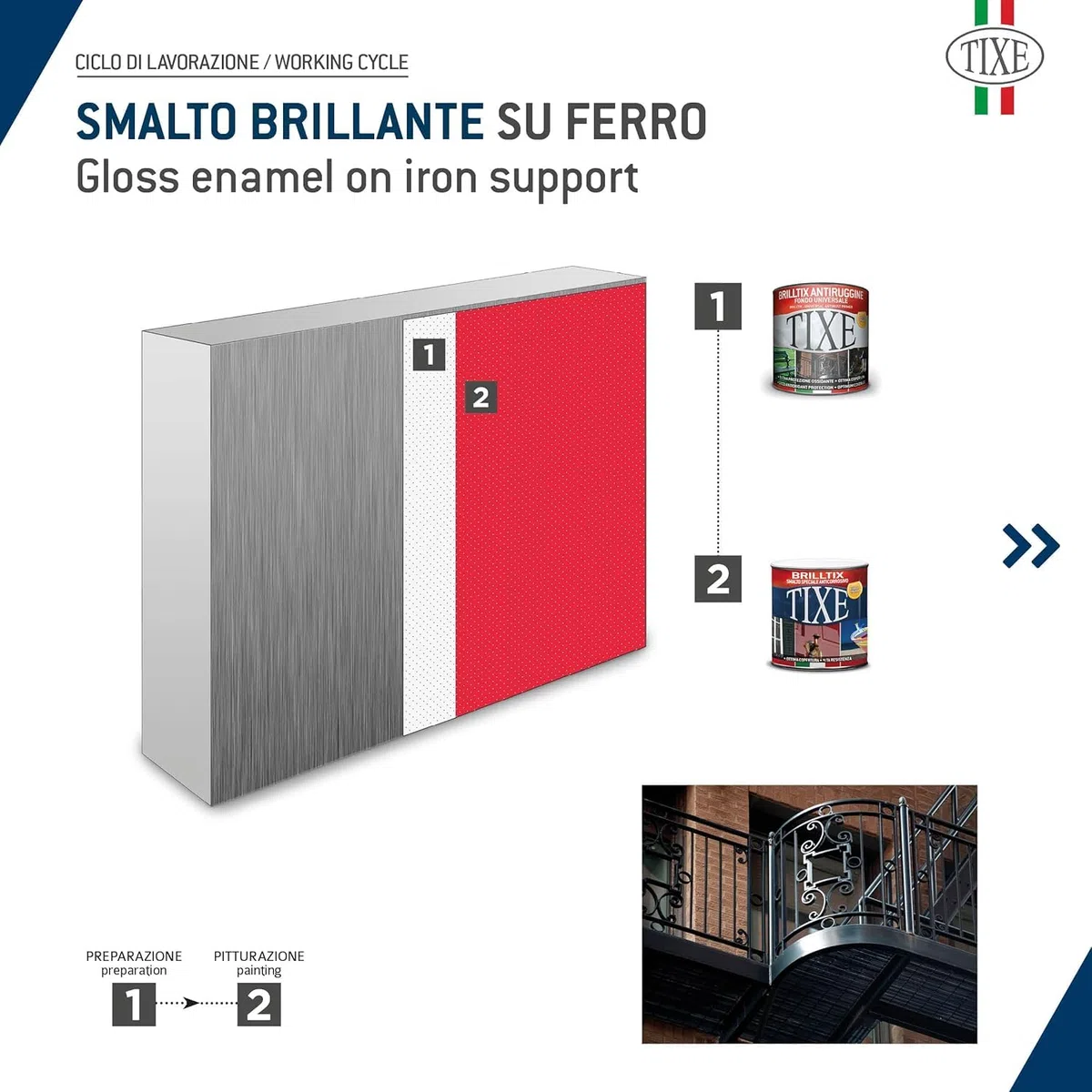 TIXE Smalto a Solvente Brilltix | Vernice a Solvente con Finitura Uniforme e Compatta, Alta Resistenza | 500 ml | Marrone | Made in Italy (104.1510)