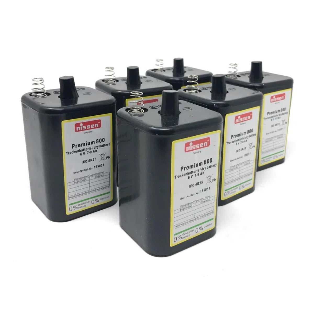 Nissen 4R25 6V Batteria a Blocco per lampade da Cantiere,Illuminazione, Lampeggianti Set da 6