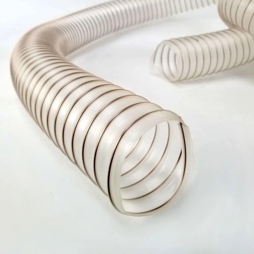 Tubo di aspirazione, 63 mm, 3 m, 0,4 mm, spirale in acciaio, leggero, flessibile, antistatico