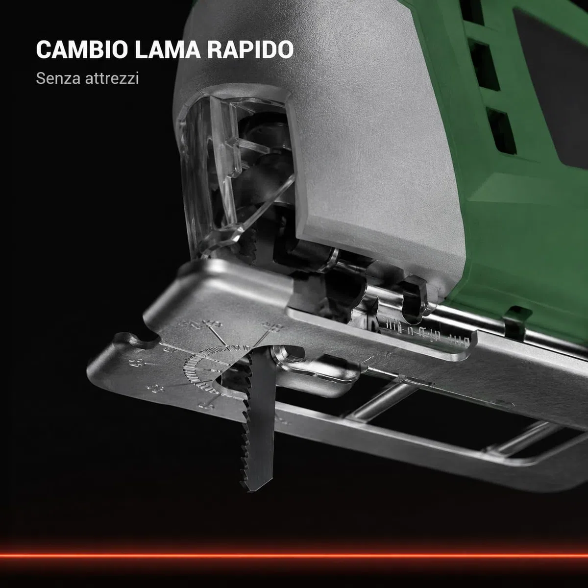 KOMBO - Seghetto Alternativo con 1 Lama, 400W - 230V, 3000 giri/min - Seghetto per Legno e Vricolage, Taglio preciso, Impugnatura Ergonomica