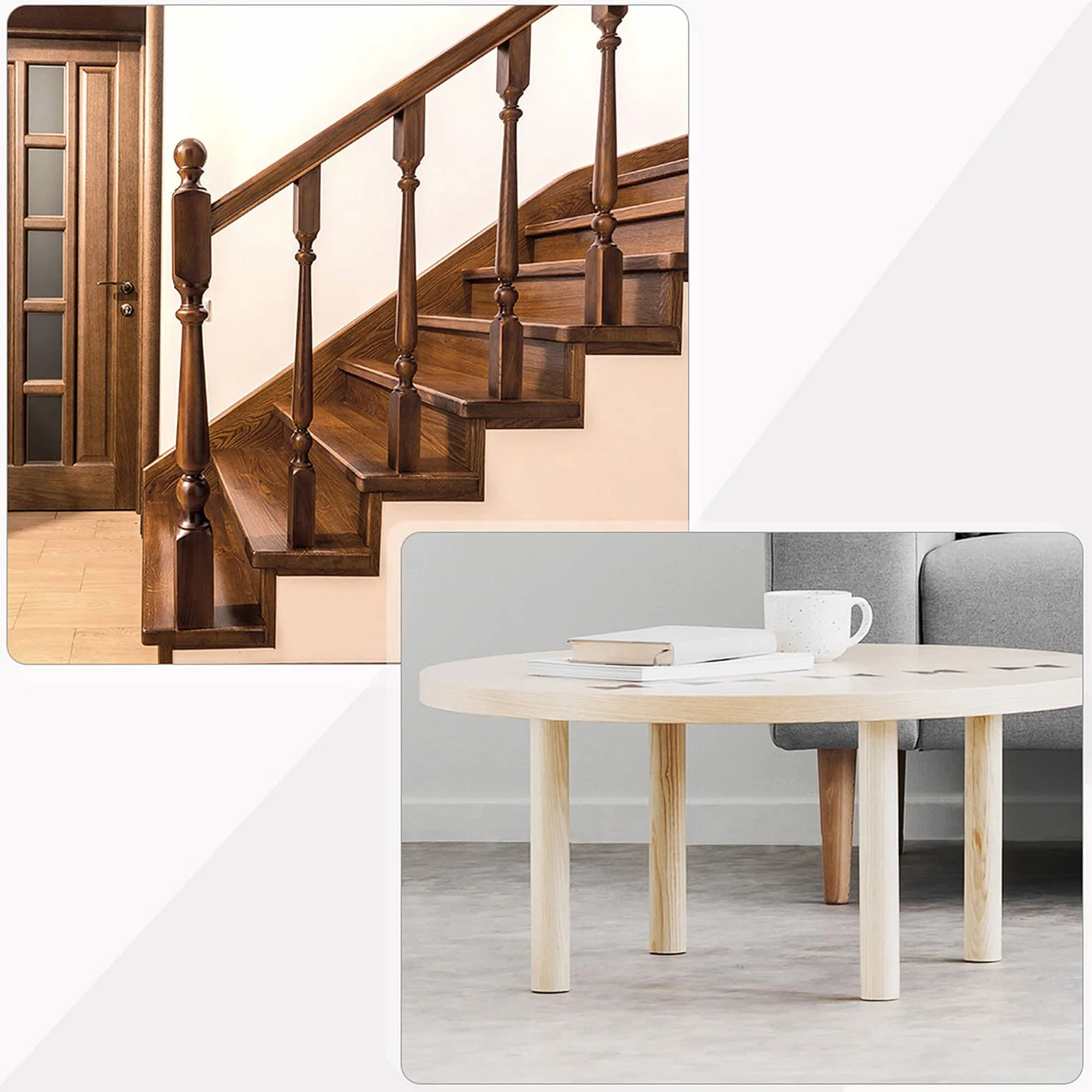 QUARKZMAN Bulloni a Gancio M10 Lunghezza 2"(50mm) Bulloni a Testa Doppia Vite Autofilettante 10mm Giunti in Legno per Mobili 16pz