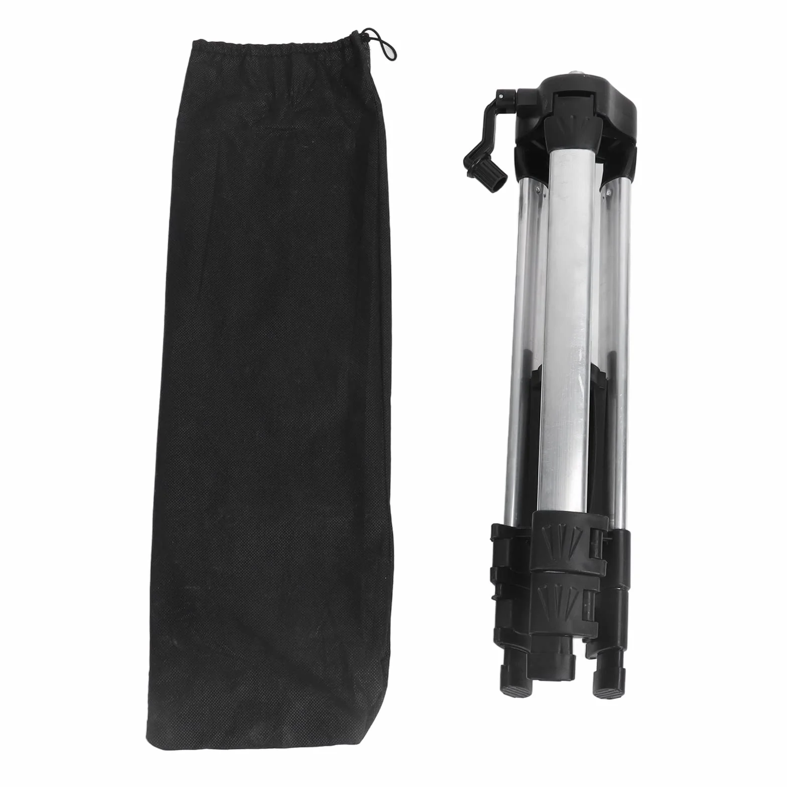 Treppiede per Livella, Treppiede in Alluminio Allungabile da 4,9 Piedi con Livella a Bolla, Gambe Pieghevoli, Piedini Antiscivolo, Custodia per il Trasporto