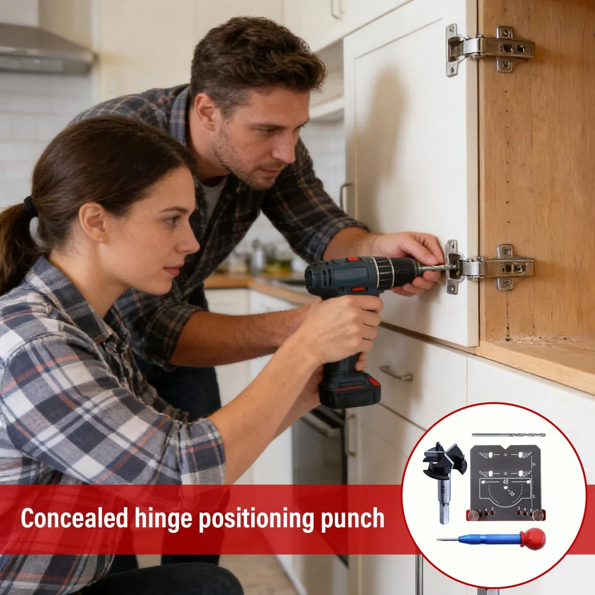 Maschera Di Montaggio Ante Mobili - Strumento Allineamento e Posizionamento Ferramenta | Guida Posizionamento Fori Cerniere - Per Mobili Casa Lavorazione Legno Cucina Armadio Cassetto