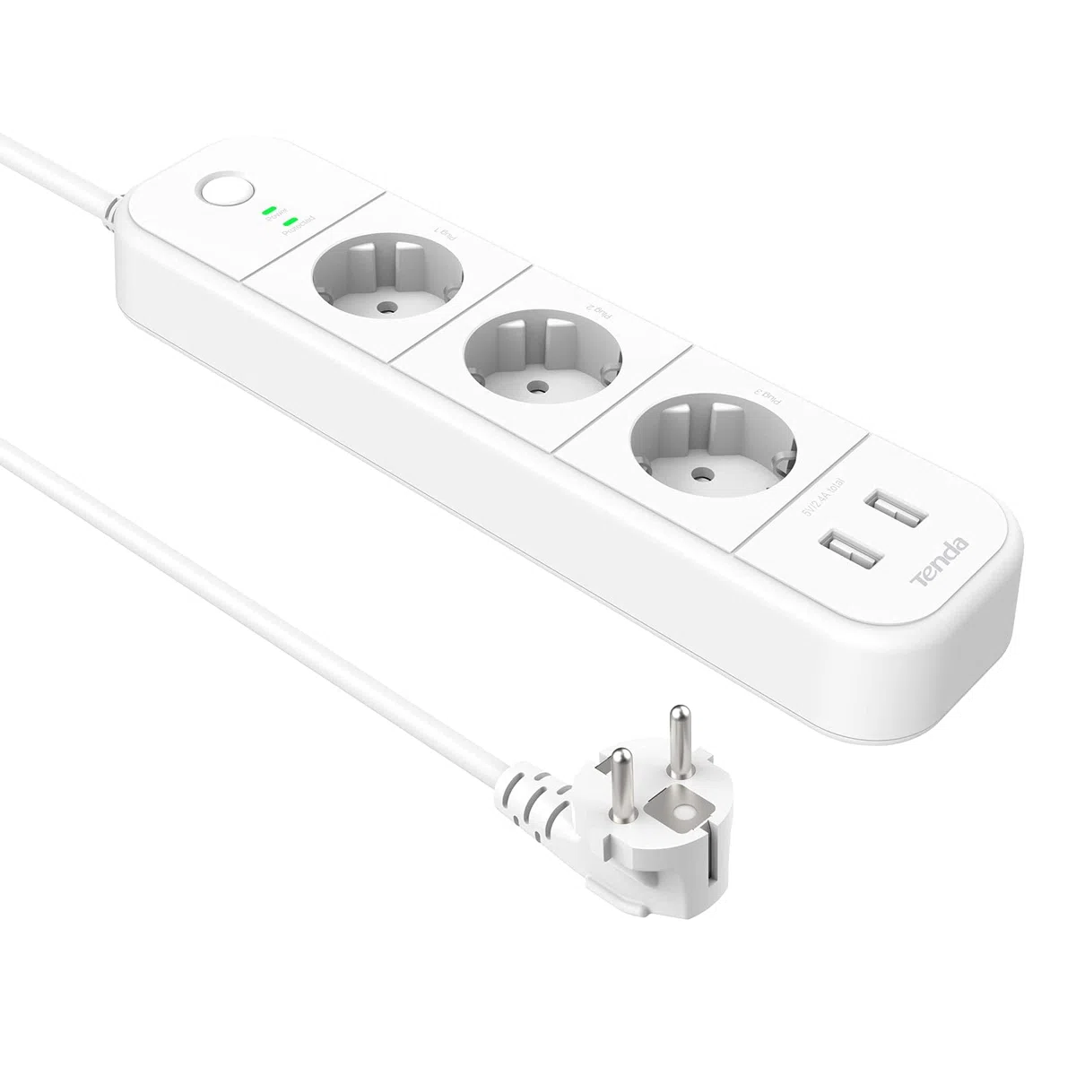Ciabatta Elettrica Wi-Fi Intelligente Tenda, 3 Prese Controllate Individualmente e 2 Porte USB, Controllo Tramite App/Voce (Alexa e Google), Programmazioni, Protezione da Sovratensioni, 16 A, SP15