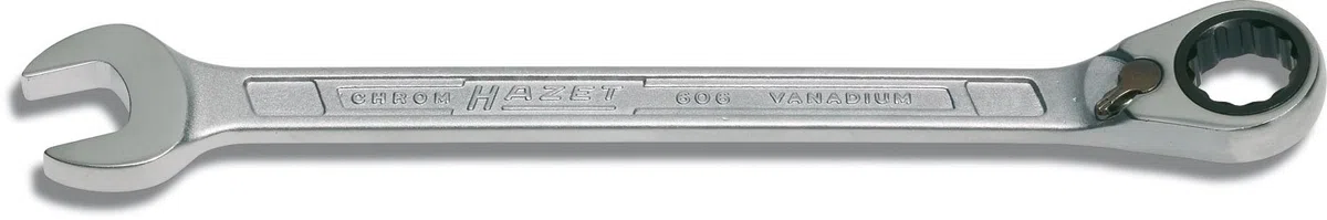 Hazet 606-12 Chiave Combinata con Cricchetto, Argento, Apertura Chiave 12, Lunghezza 180.3 mm