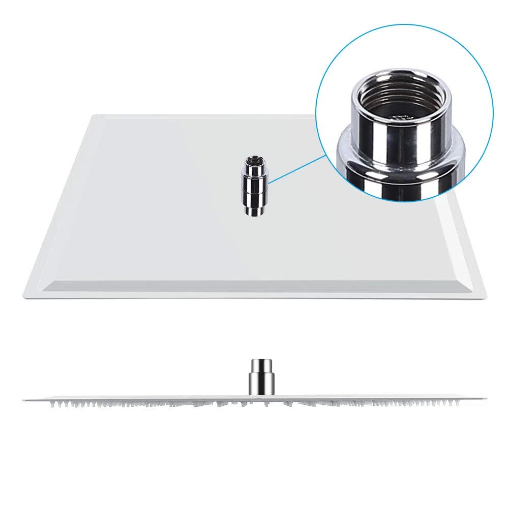 Soffione Doccia Quadrato, 50x50cm Soffione Doccia a Pioggia, Docce Fisso Quadrato, Testa Doccia Piazza ad Alta Pressione in Acciaio Inox con Filettatura G1/2 per Bagno